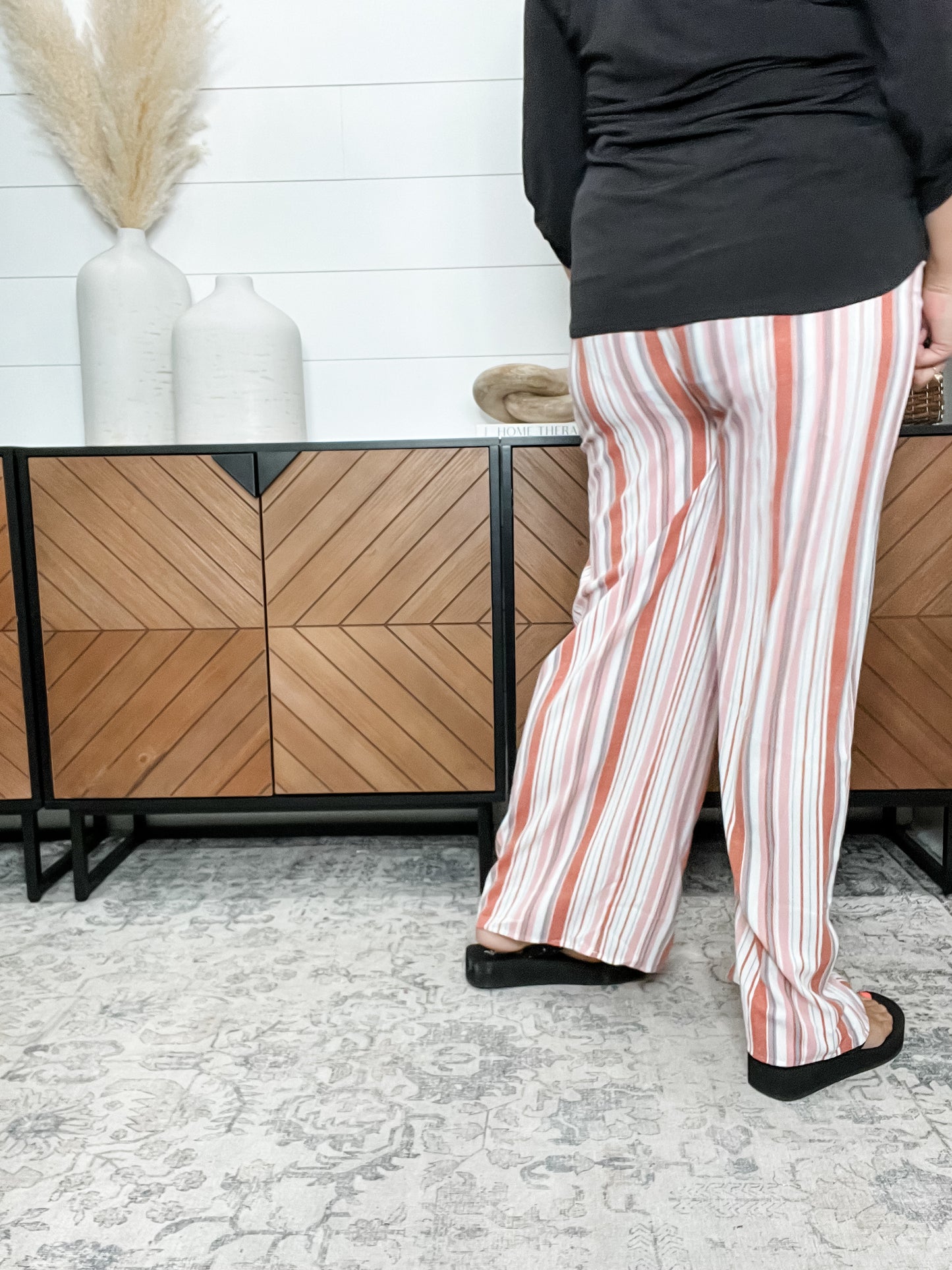 "Baton Rouge" Stripe Casual Wide Leg Pants