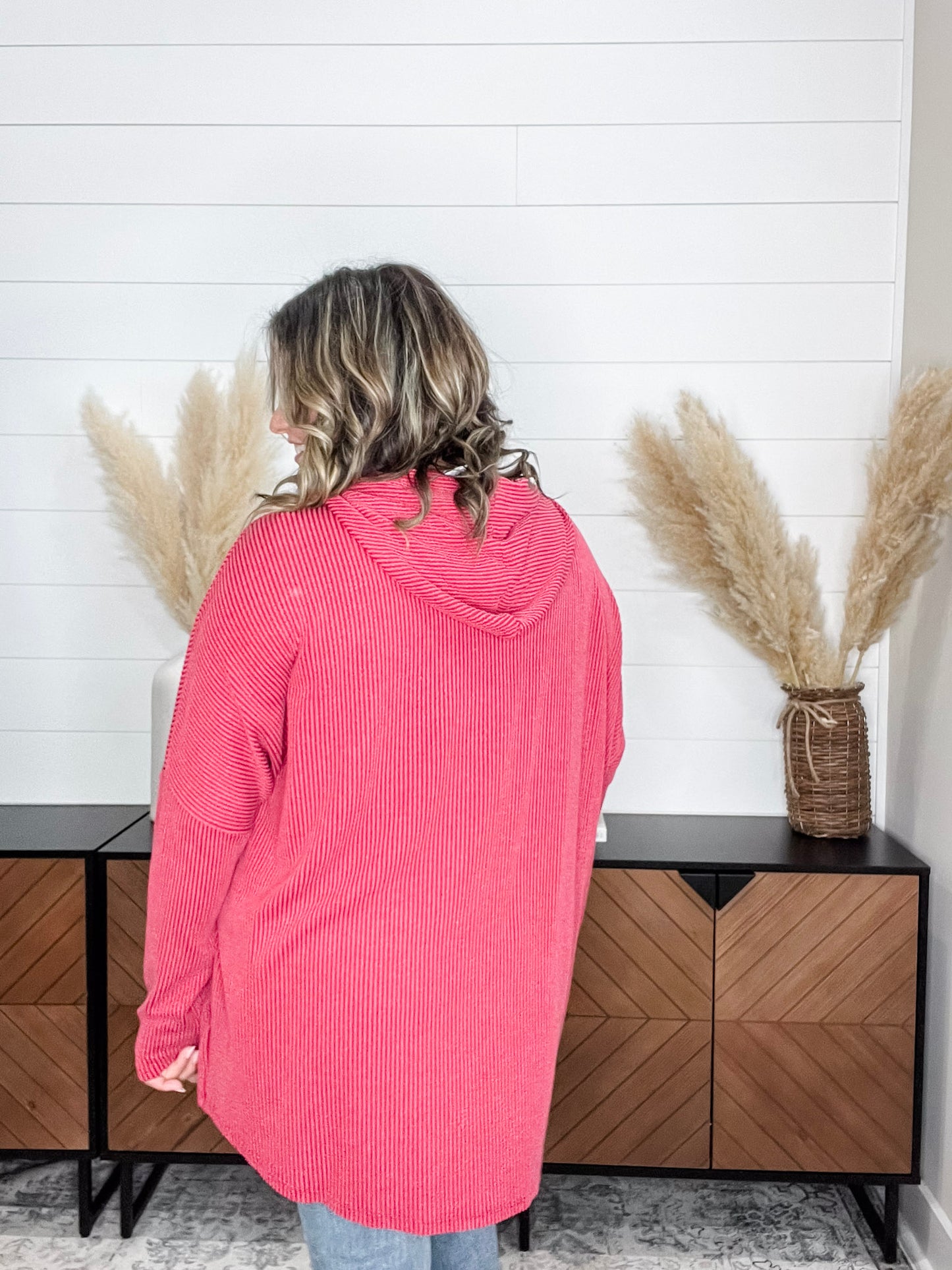 "Rambler" Oversized Corded Zip Up Hoodie (Multiple Colors)