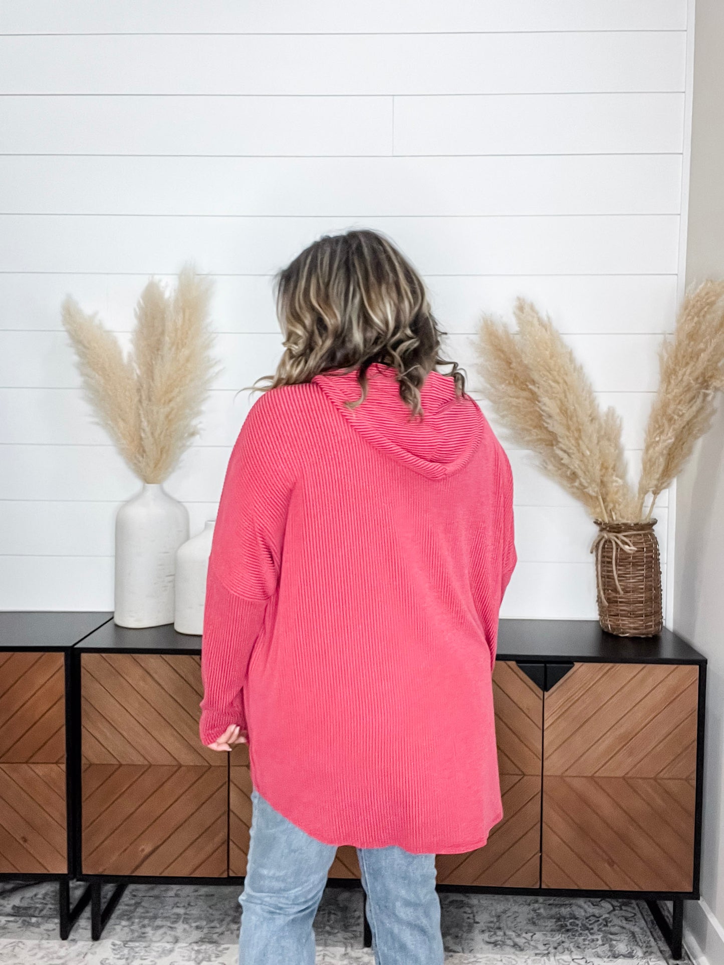 "Rambler" Oversized Corded Zip Up Hoodie (Multiple Colors)