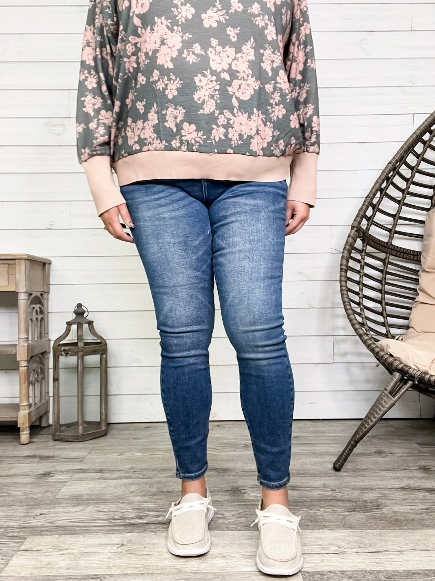 Judy Blue "Yoked and Stoked" Dark Wash Yoke Skinny Jeans