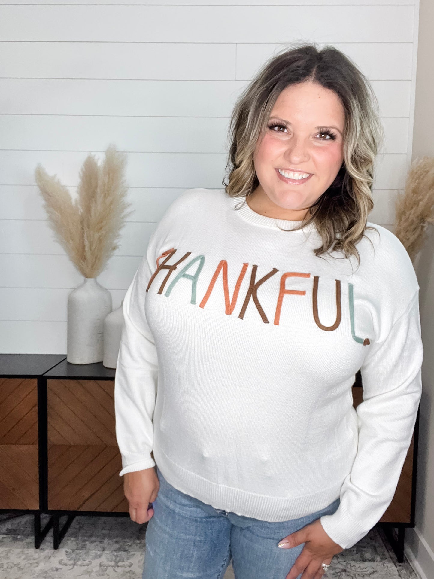 "Thankful" Long Sleeve Sweater