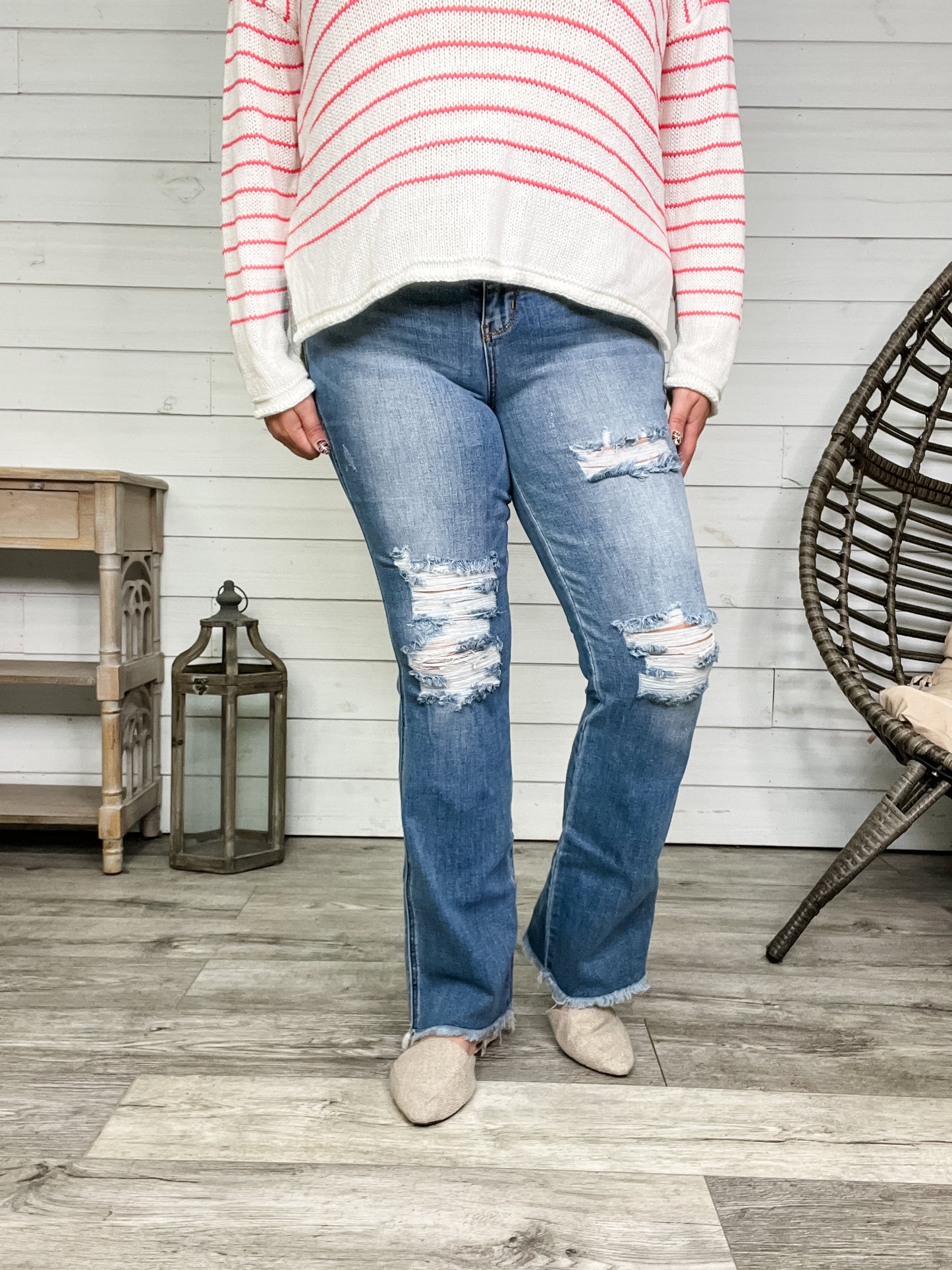 Judy Blue "Barrel Race" Frayed Hem Bootcut Jeans