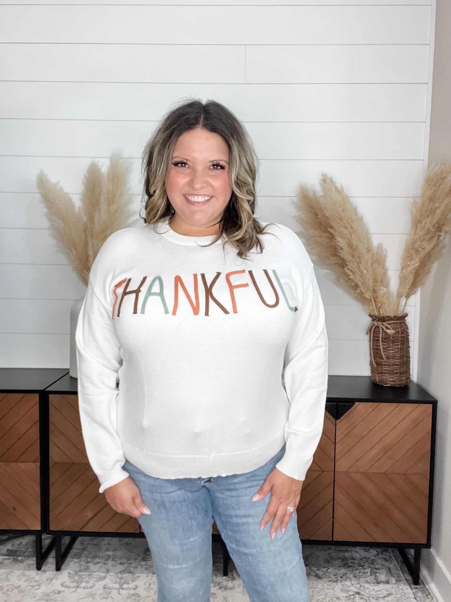 "Thankful" Long Sleeve Sweater