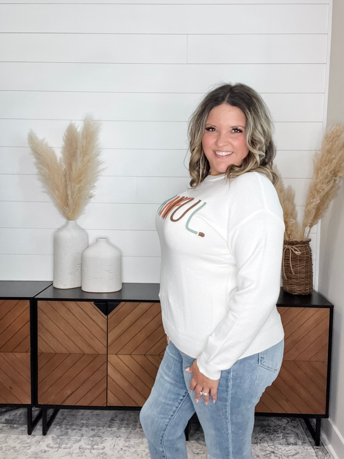 "Thankful" Long Sleeve Sweater