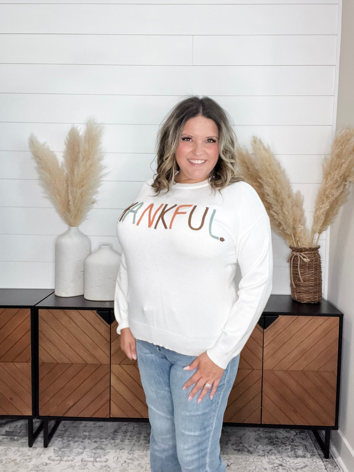 "Thankful" Long Sleeve Sweater