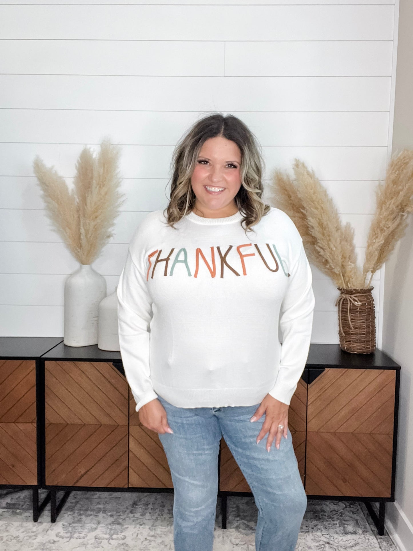 "Thankful" Long Sleeve Sweater
