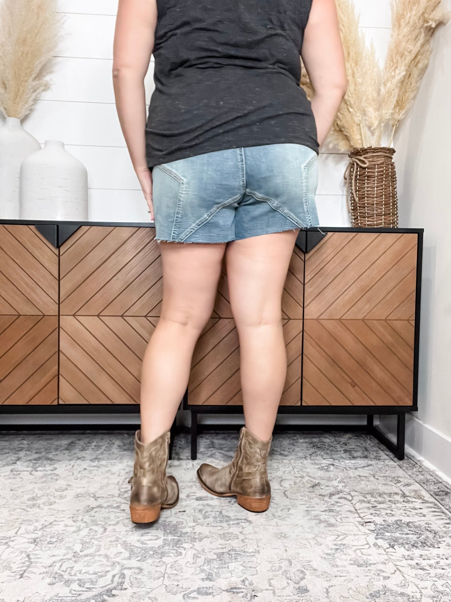 Judy Blue "Walk of Fame" Star Stitch Embroidered Shorts