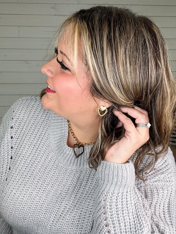 Treasure Jewels Heart Earring "Adore" Stud (Gold & Silver)