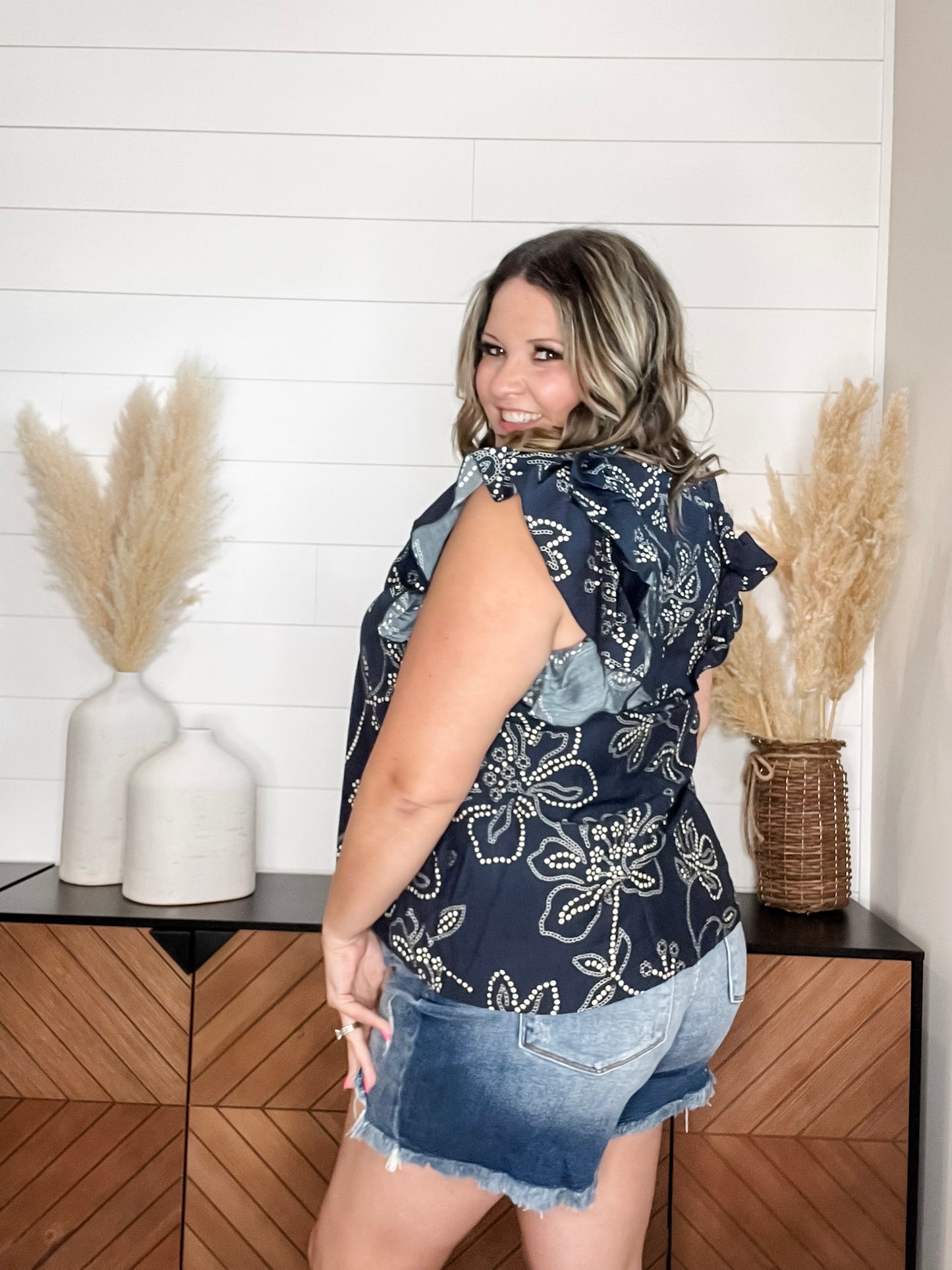 "So You Say" Double Ruffle Cap Sleeve Peasant Style