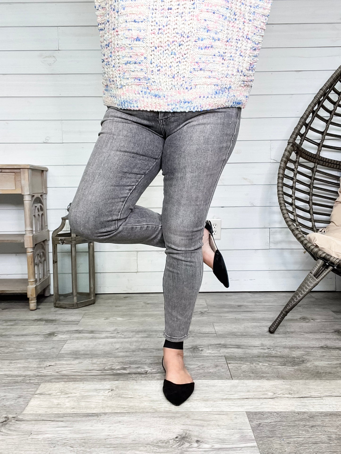Judy Blue "Grey is The New Black" Tummy Control Skinny Jeans