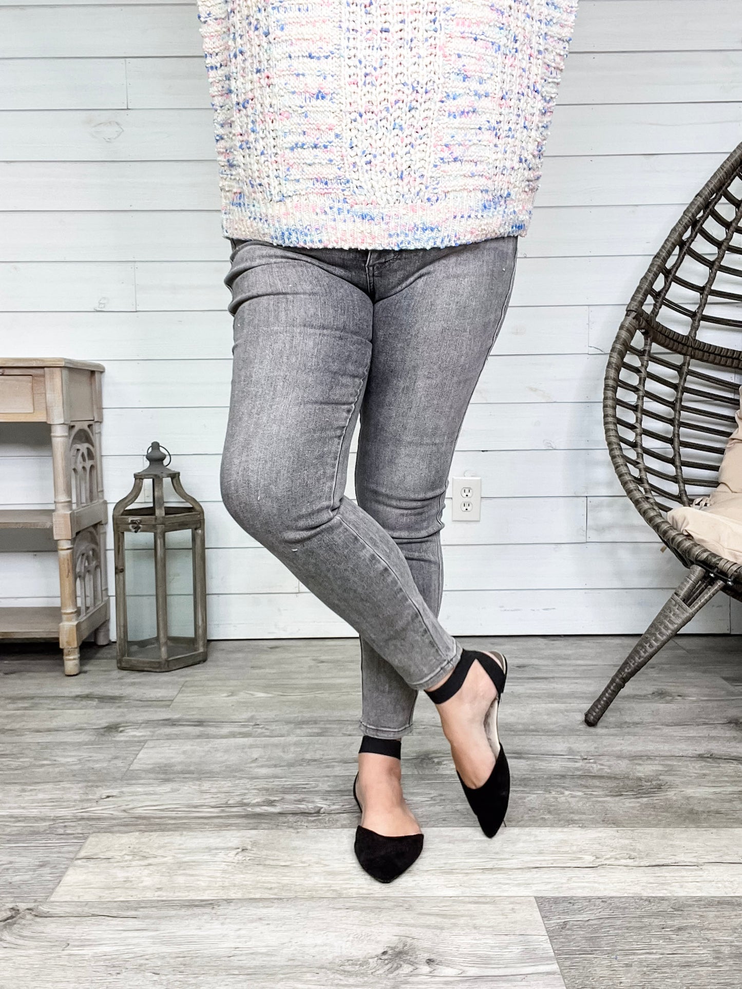 Judy Blue "Grey is The New Black" Tummy Control Skinny Jeans