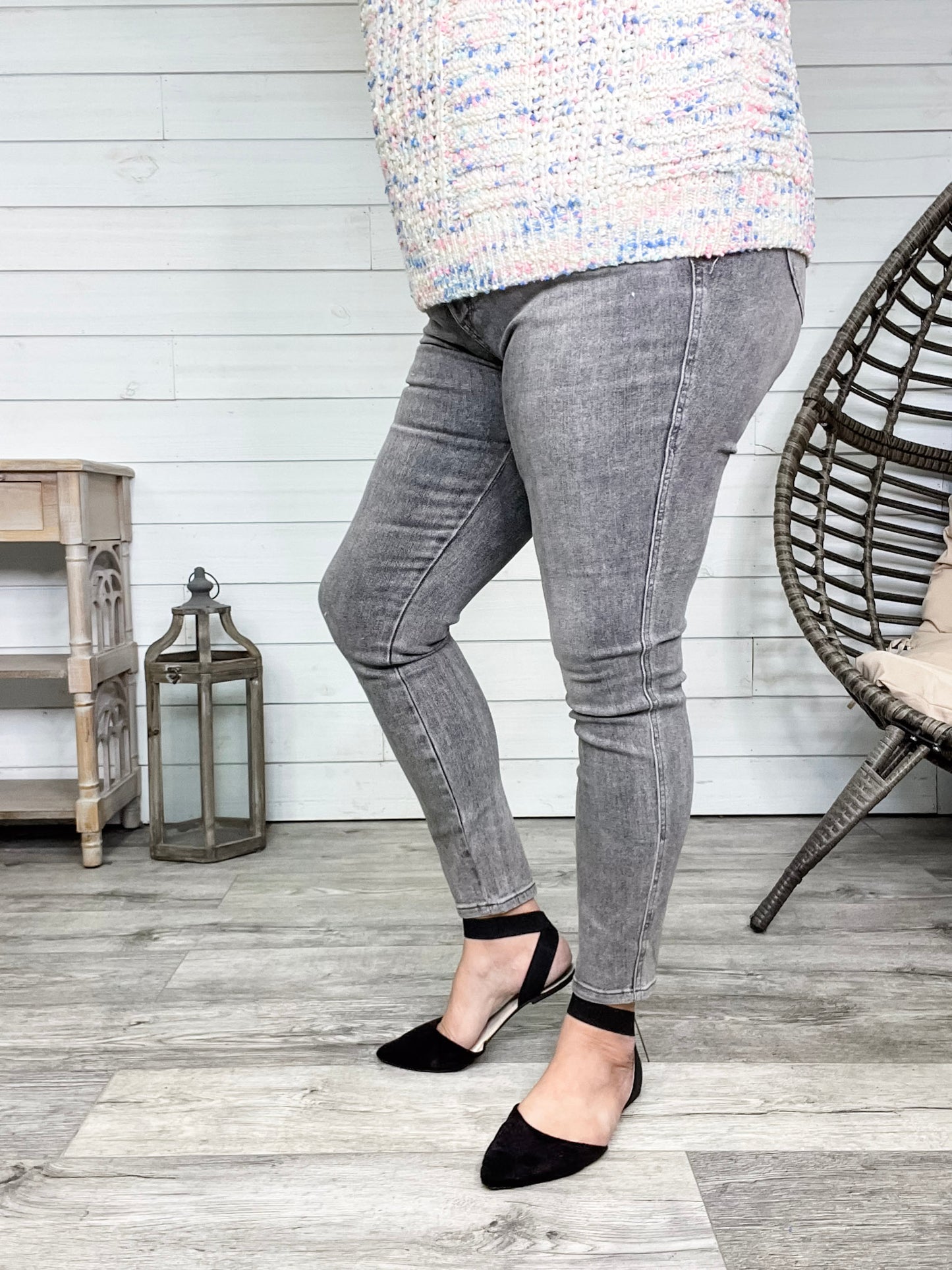 Judy Blue "Grey is The New Black" Tummy Control Skinny Jeans