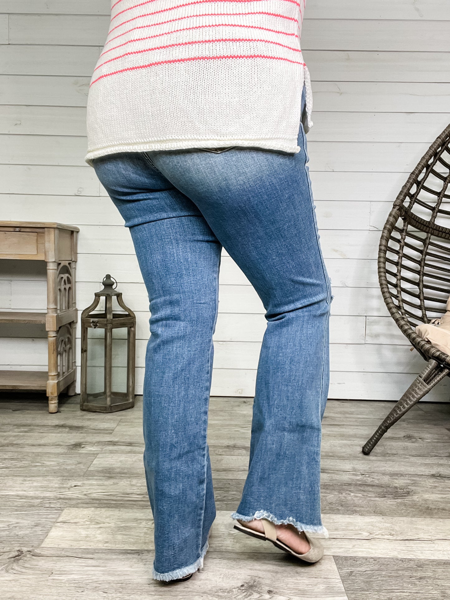 Judy Blue "Barrel Race" Frayed Hem Bootcut Jeans