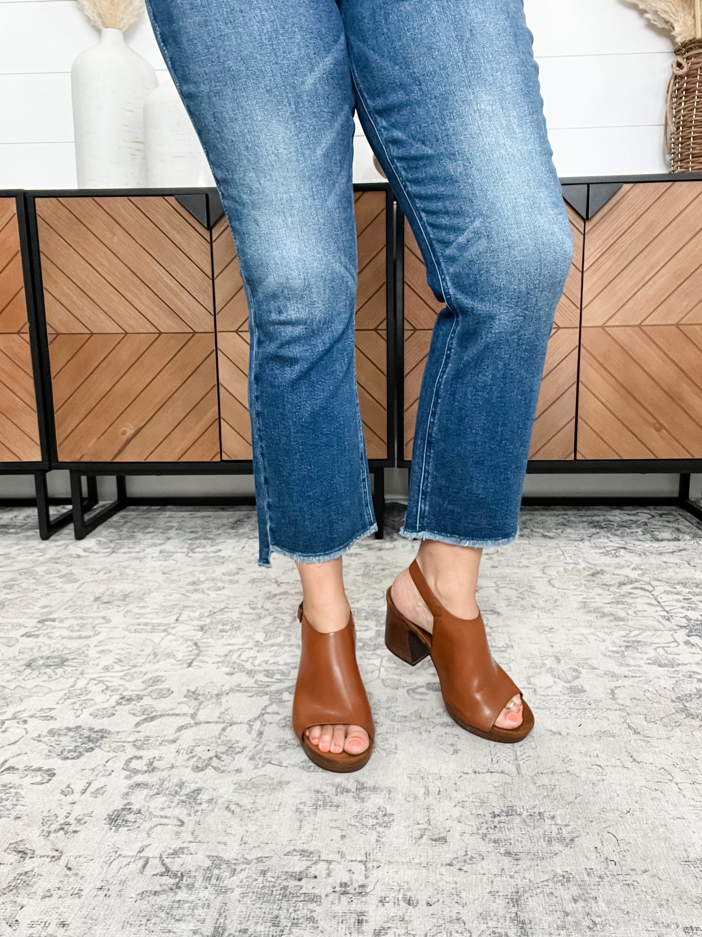 Pierre Dumas "Morgen" Block Heel Sandal (Cognac)