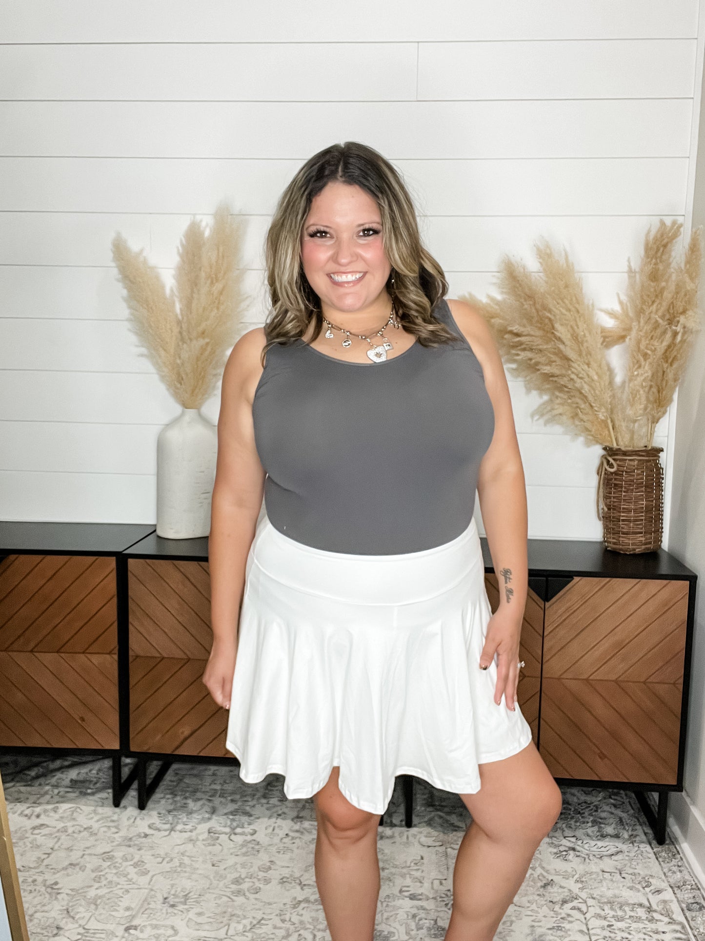 "The Kenzie" Buttery Soft Skort (White)
