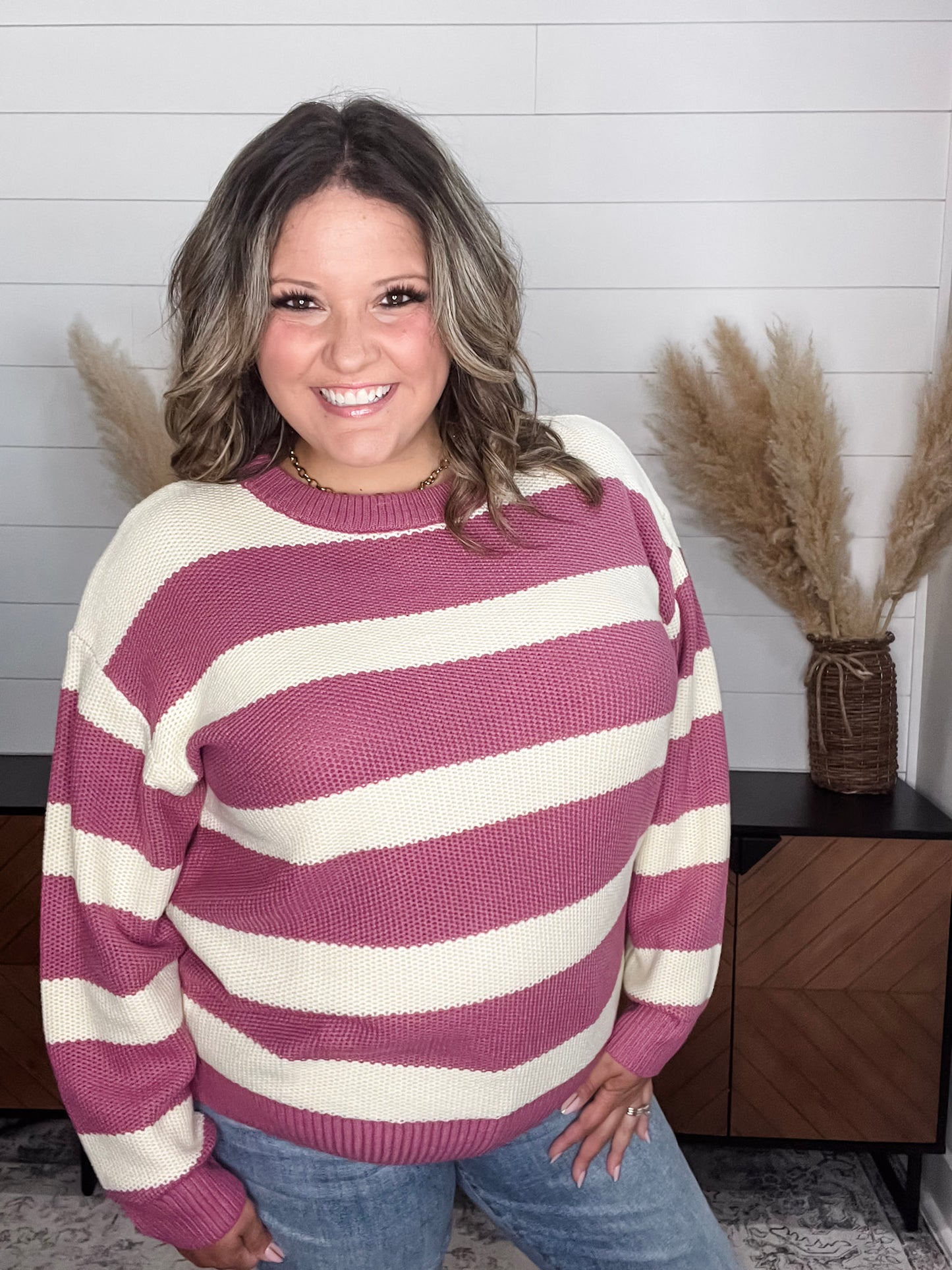 "Ace" Long Sleeve Stripe Sweater