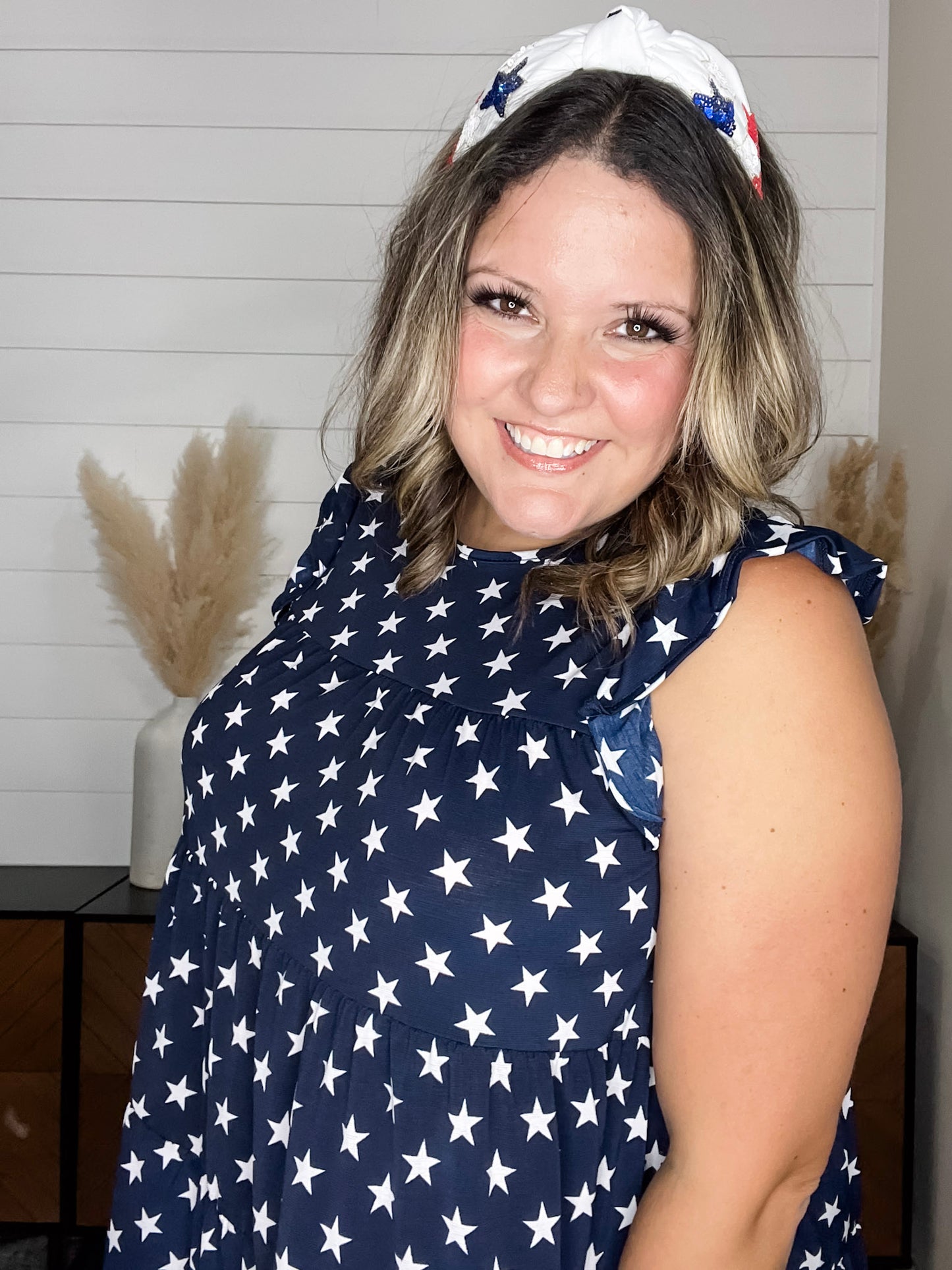 "Compatible" Flutter Sleeve Tiered Top