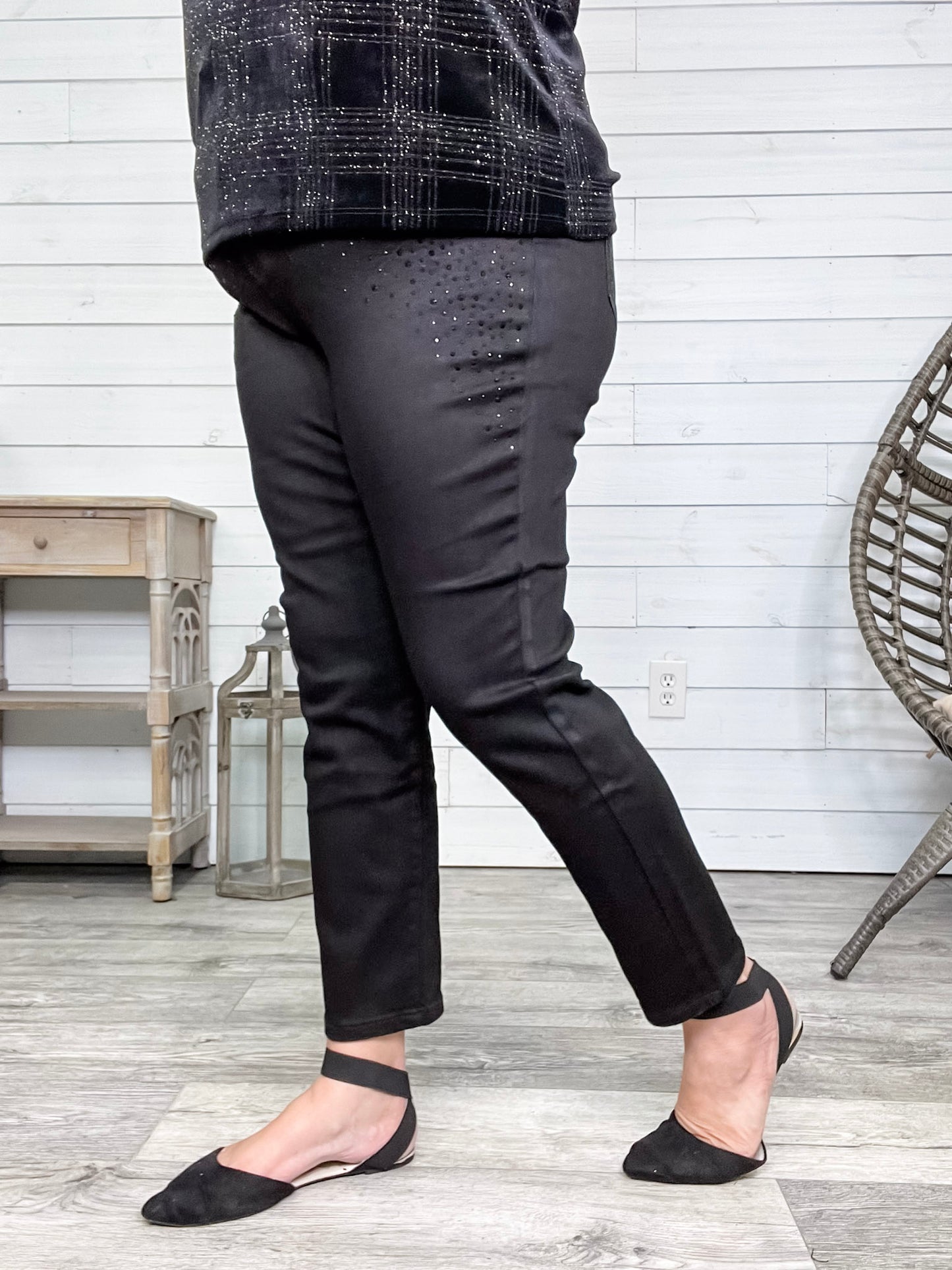 Judy Blue Black Rhinestone Slim Fit Jeans