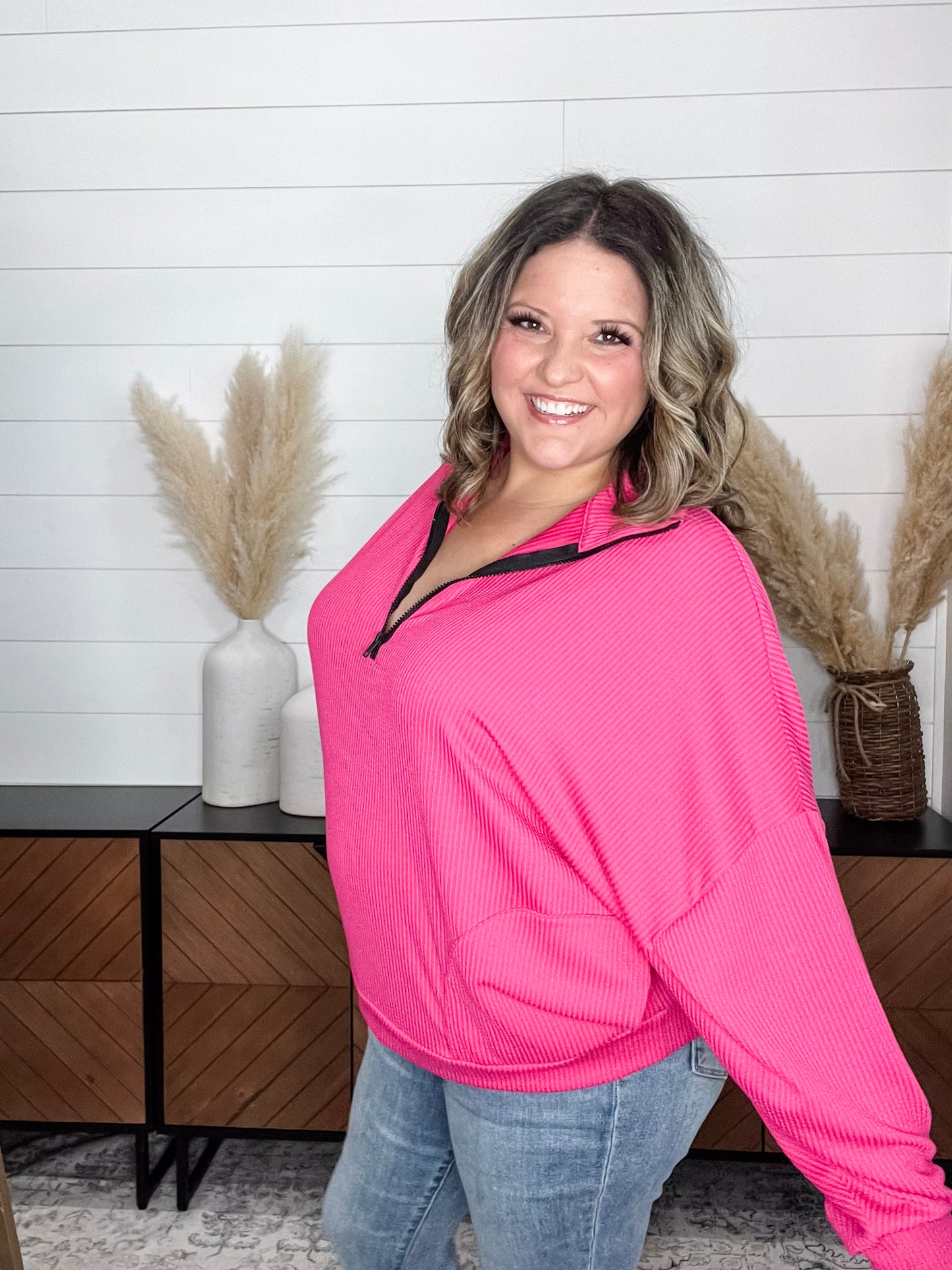 "Over The Top" Corded 3/4 Zip Pullover (Multiple Colors)