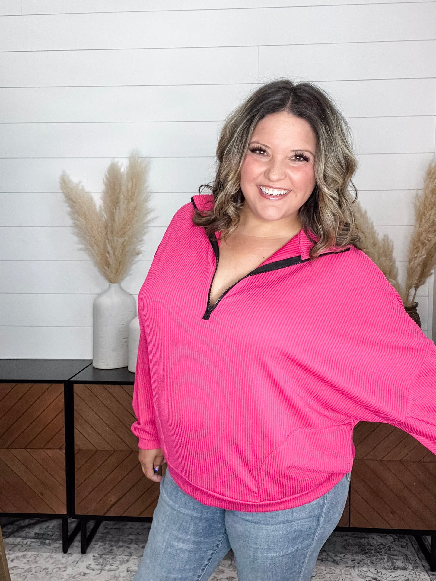 "Over The Top" Corded 3/4 Zip Pullover (Multiple Colors)