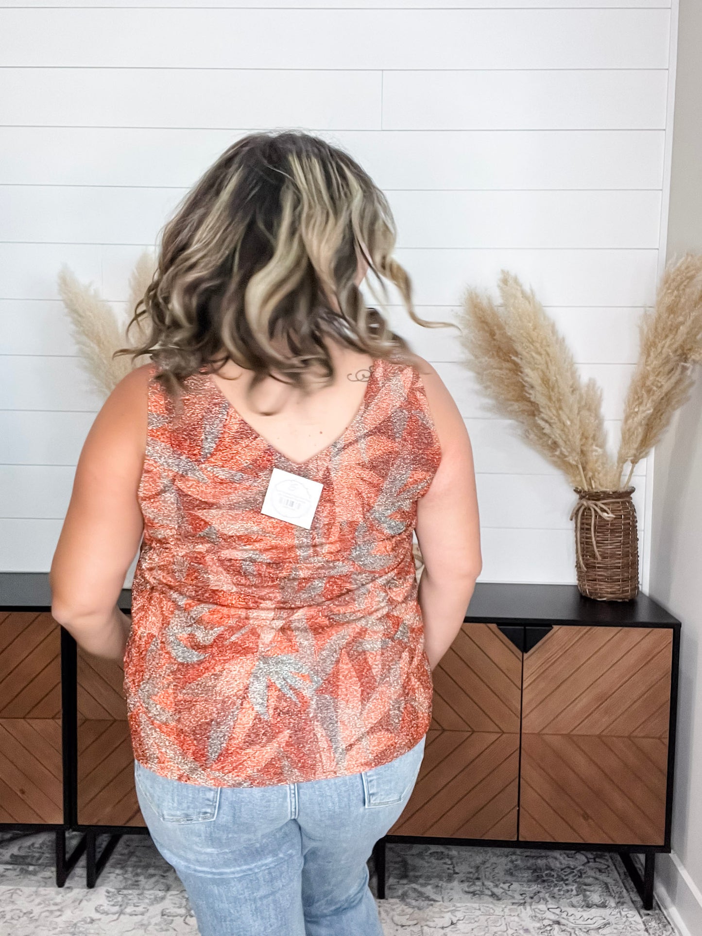 "Stray" Sparkle V Neck Tank Tops