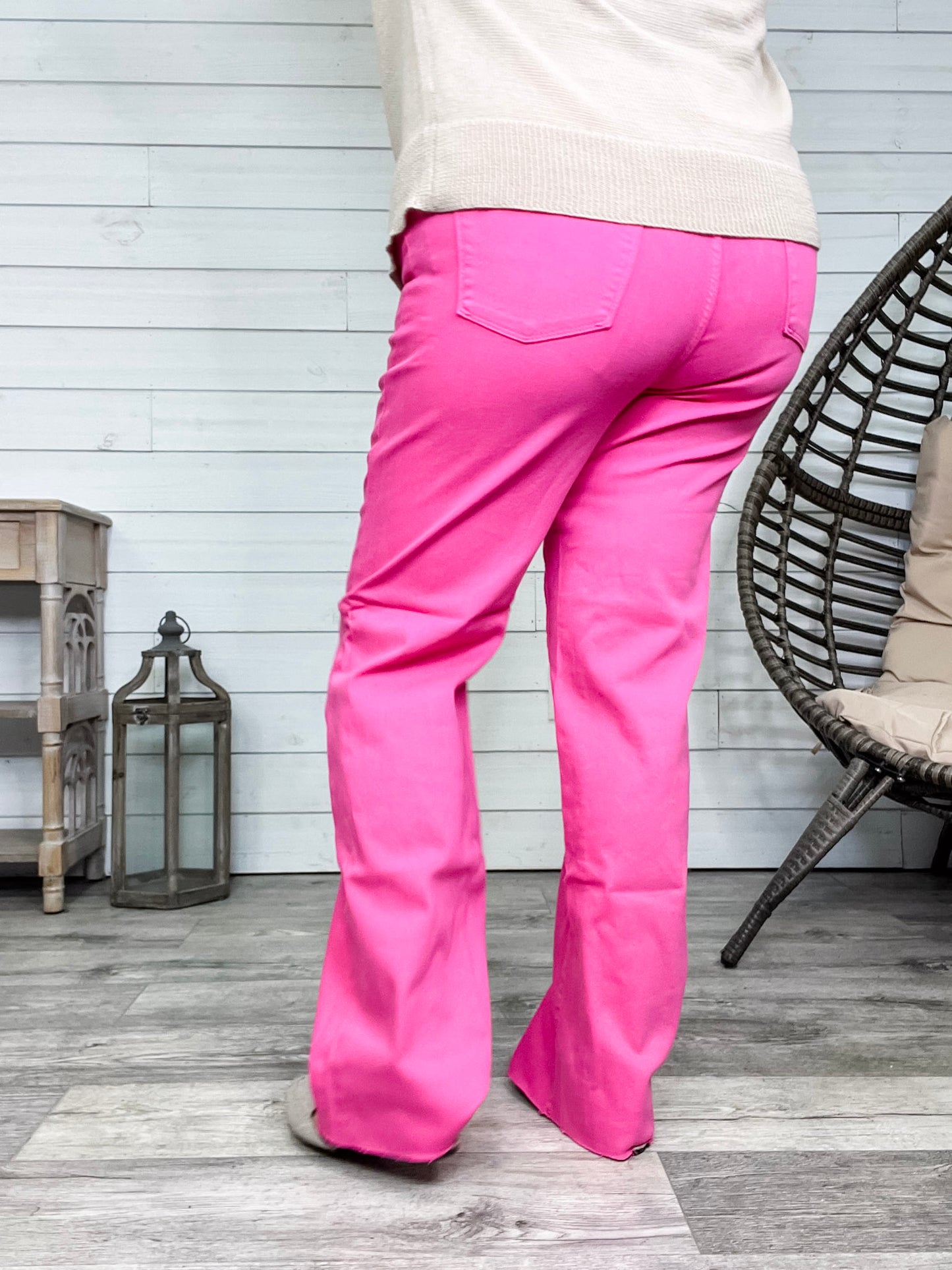 Judy Blue "Where's Ken?" Hot Pink Straight Leg Jeans