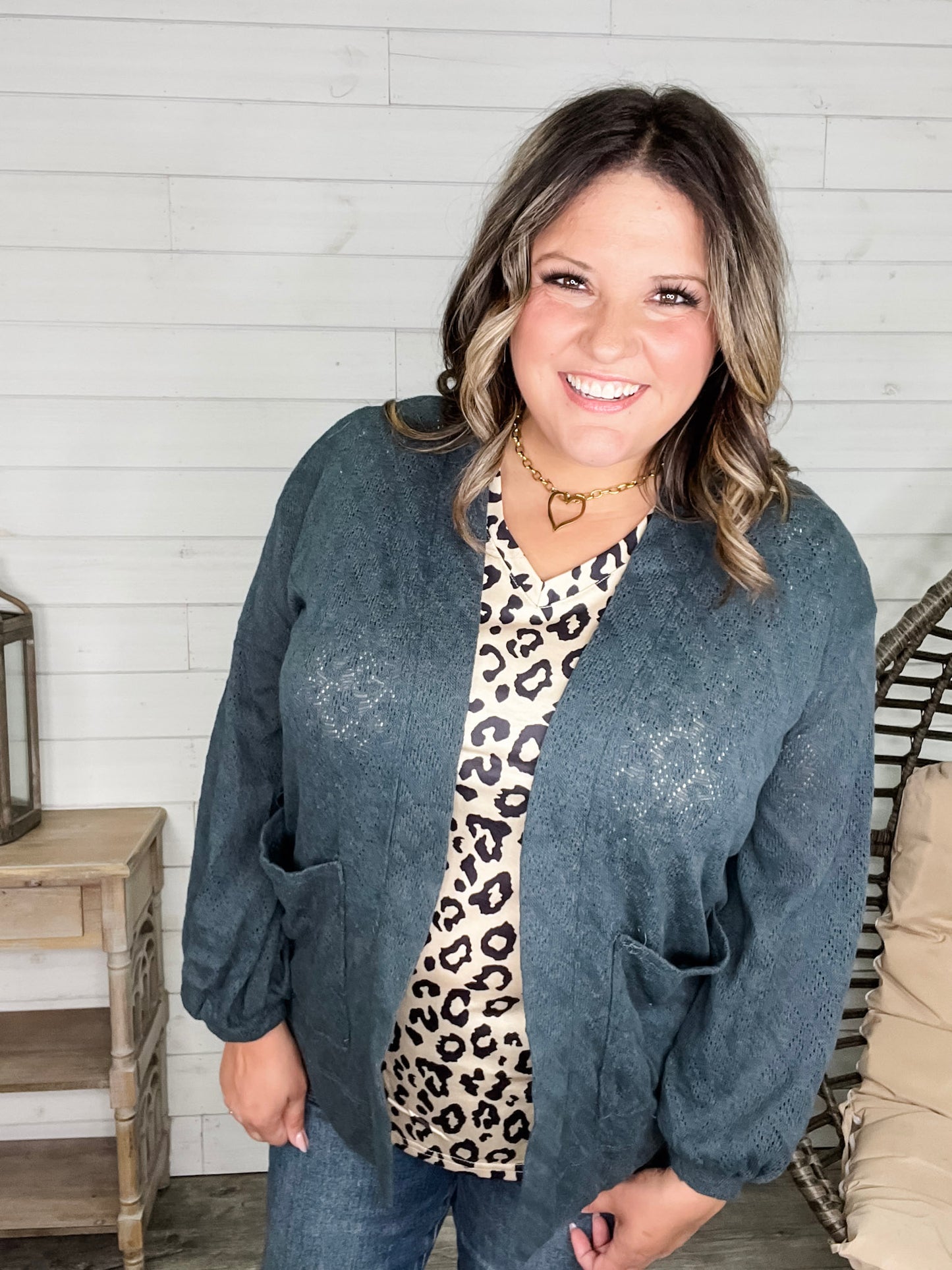 "Step Aside" Balloon Sleeve Cardigan