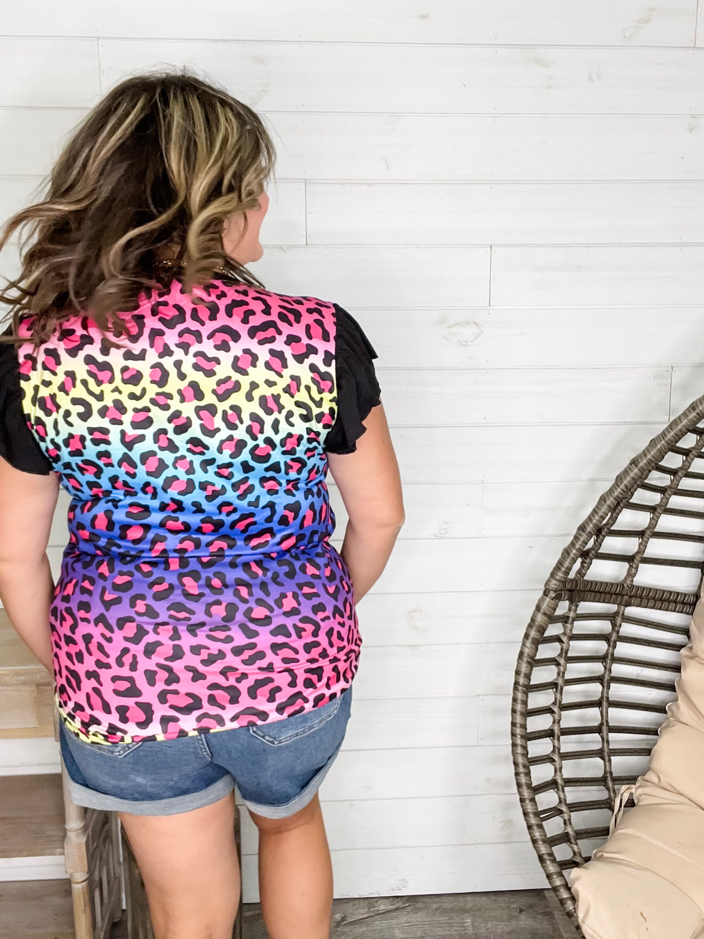"Legacy" Animal Print Ruffle Cap Sleeve