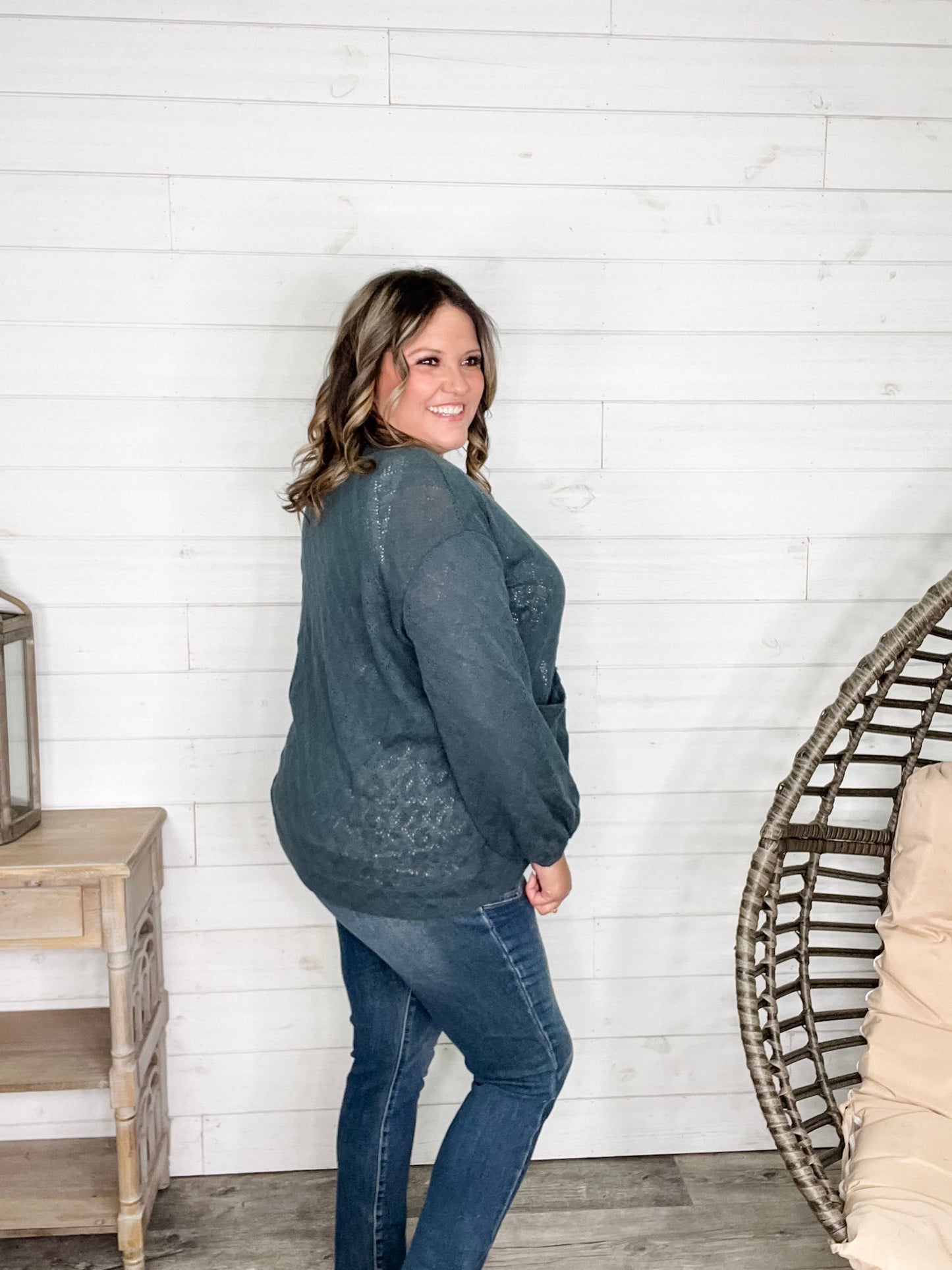 "Step Aside" Balloon Sleeve Cardigan