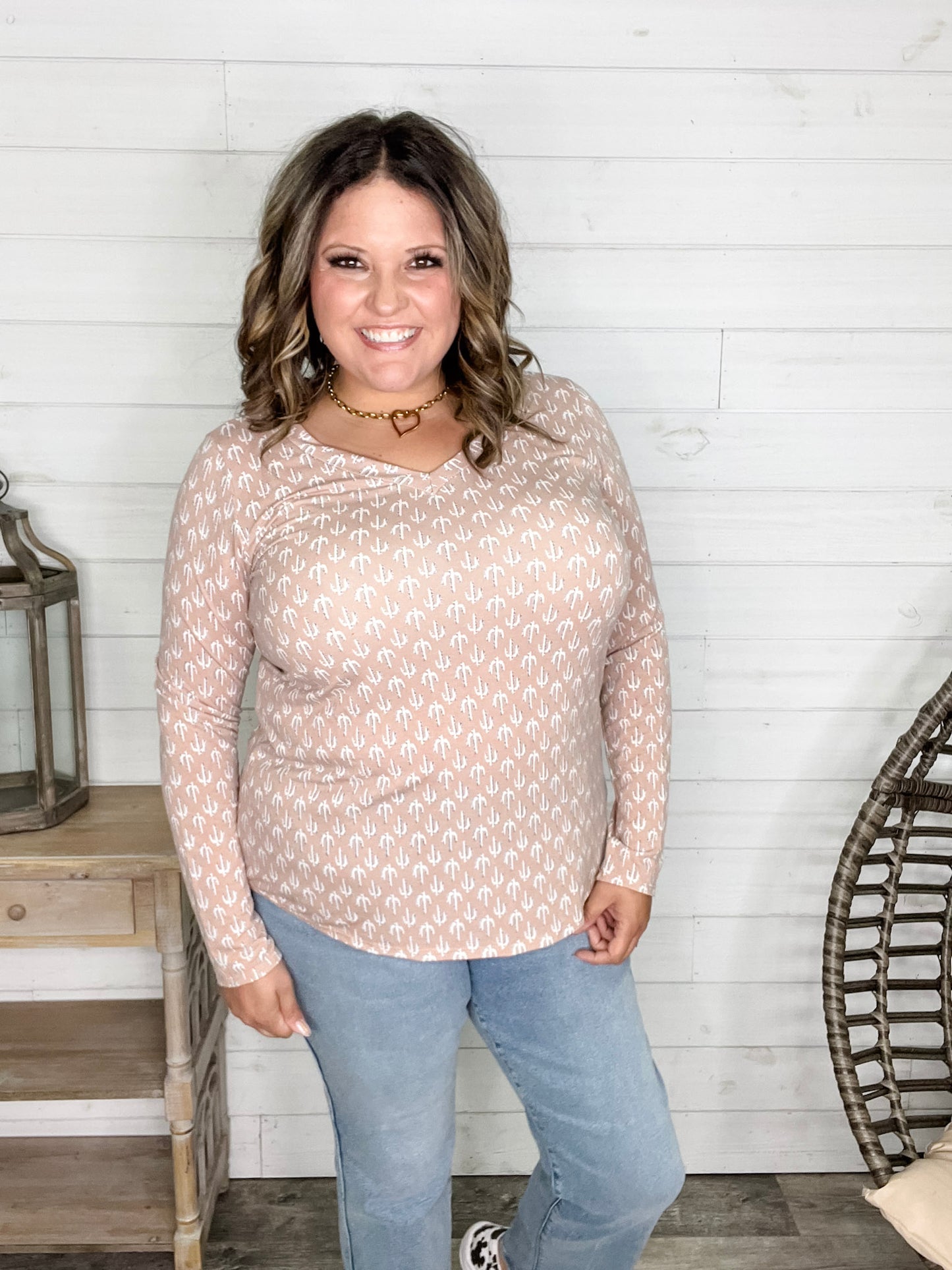 "Saguara" Long Sleeve V Neck