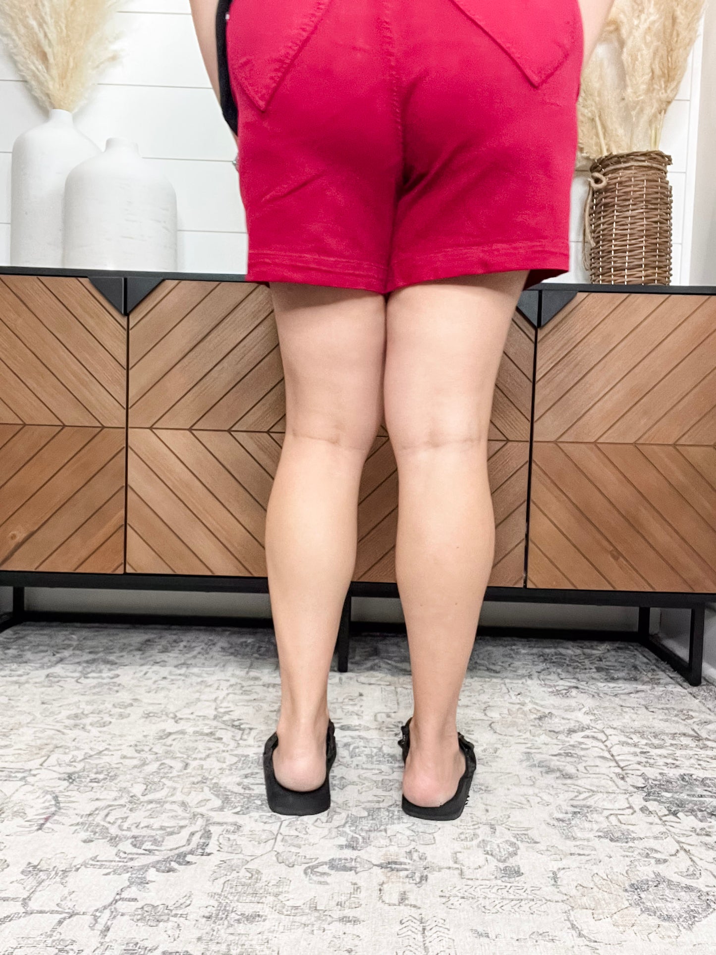 Judy Blue “In Love” Scarlet Red Heart Pocket Shorts