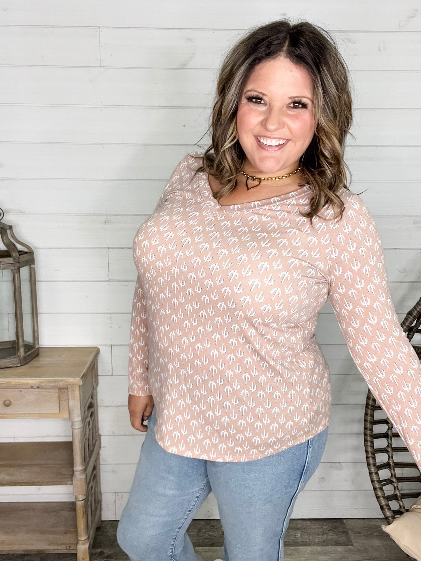 "Saguara" Long Sleeve V Neck