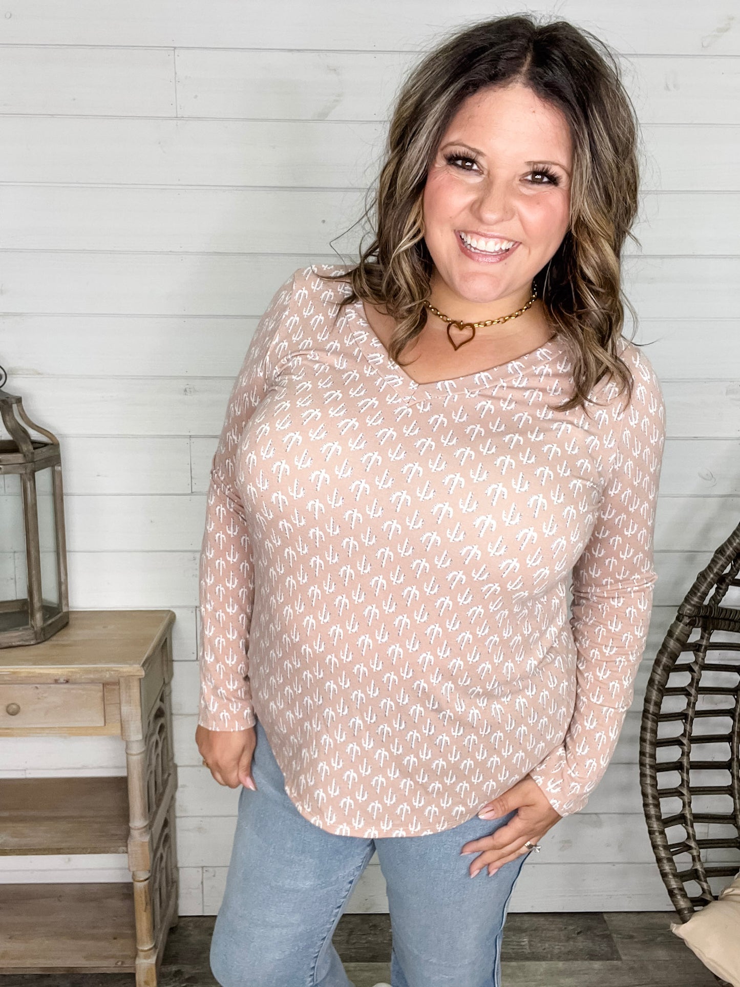 "Saguara" Long Sleeve V Neck