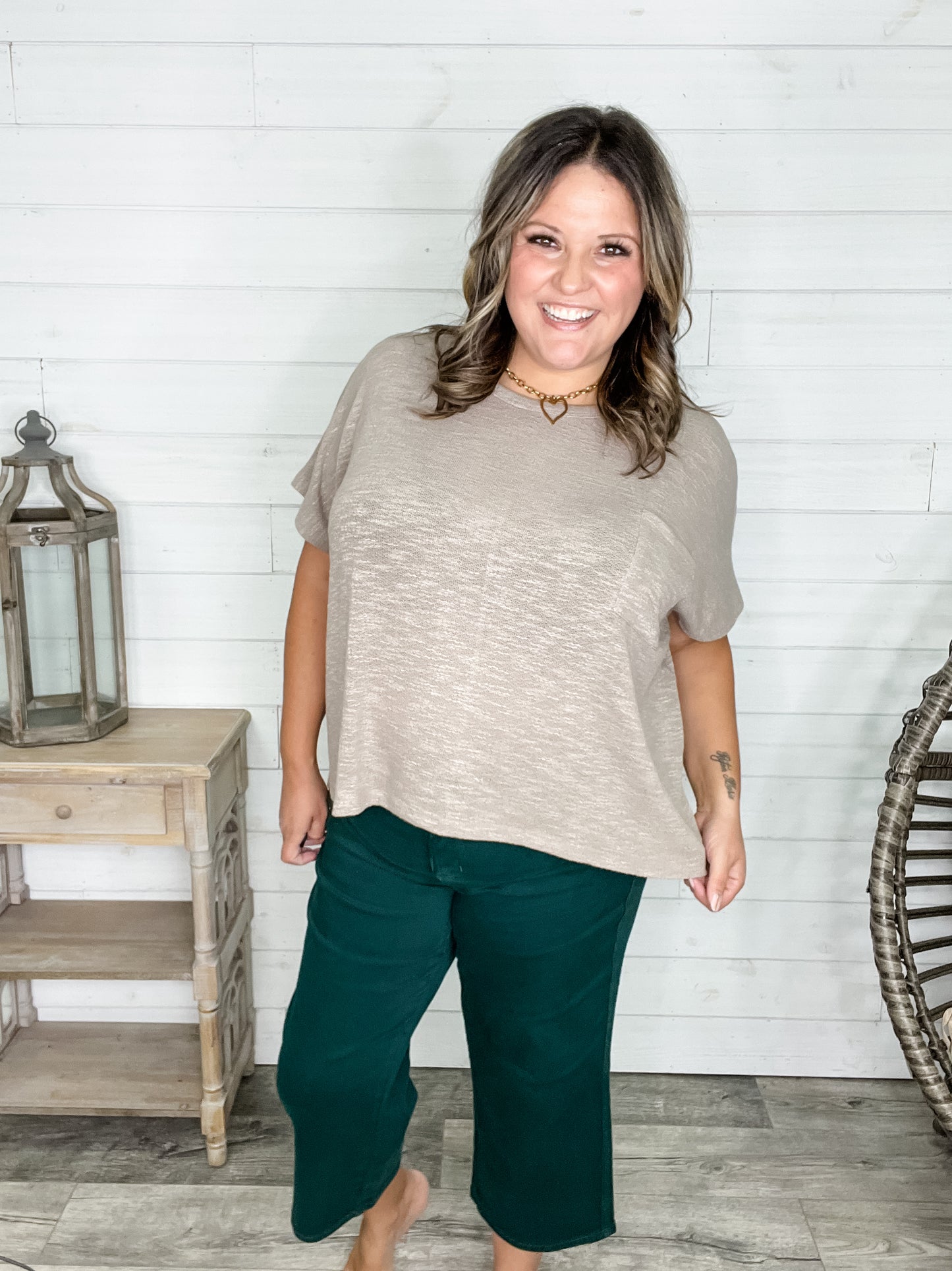 Judy Blue "The Real Teal" Tummy Control Wide Leg Crops