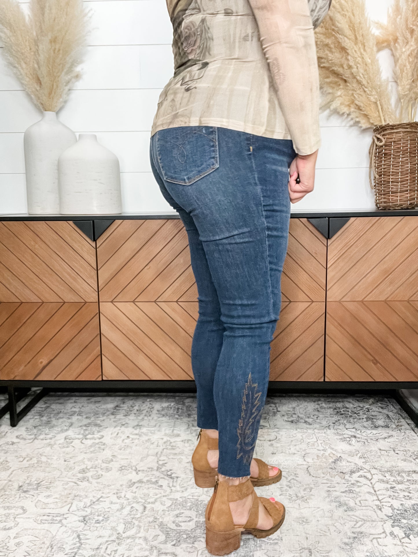 Judy Blue “Country Girl” Embroidered Skinny Jeans