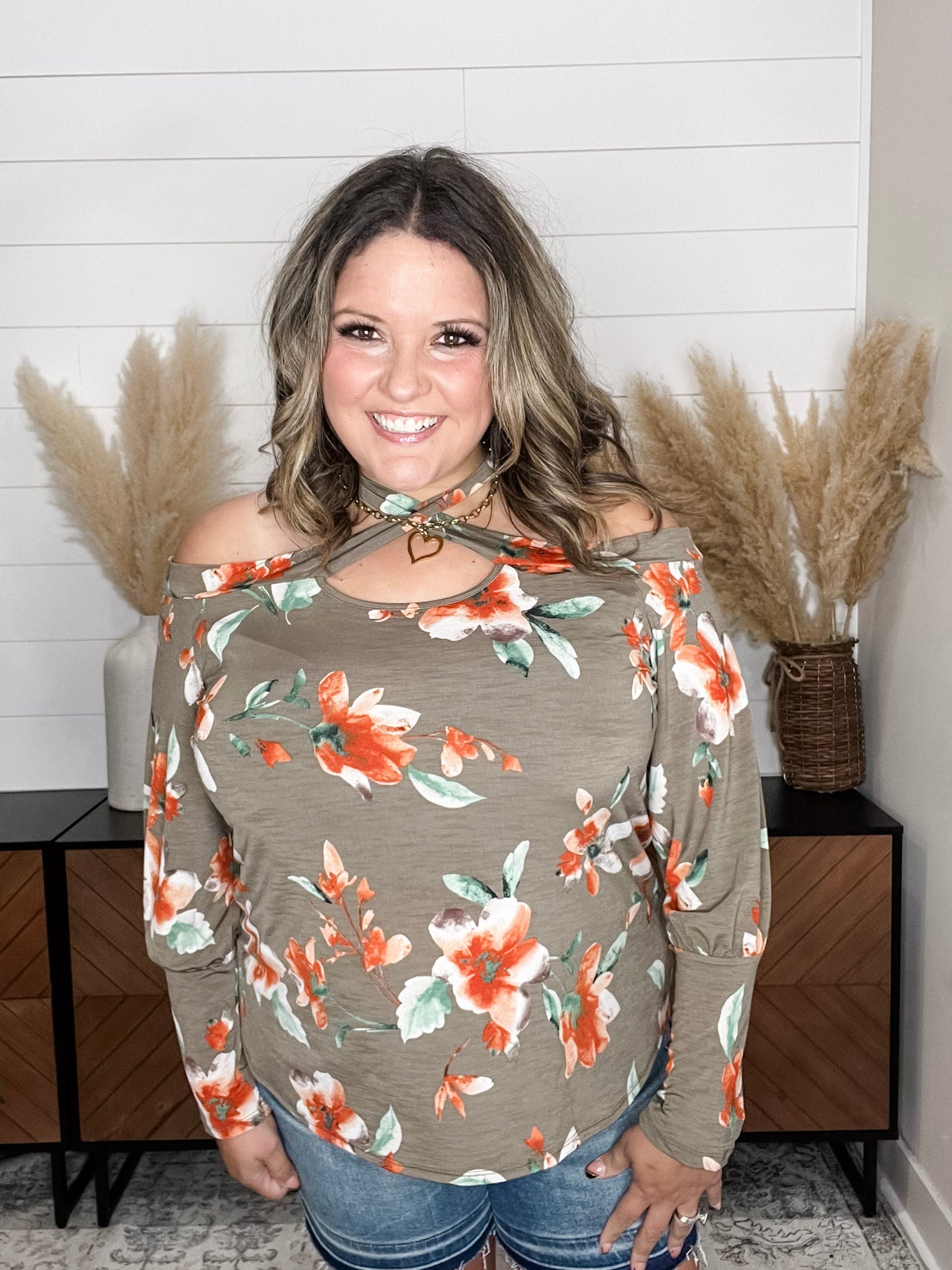 "Down For That" Off The Shoulder Criss Cross Neck