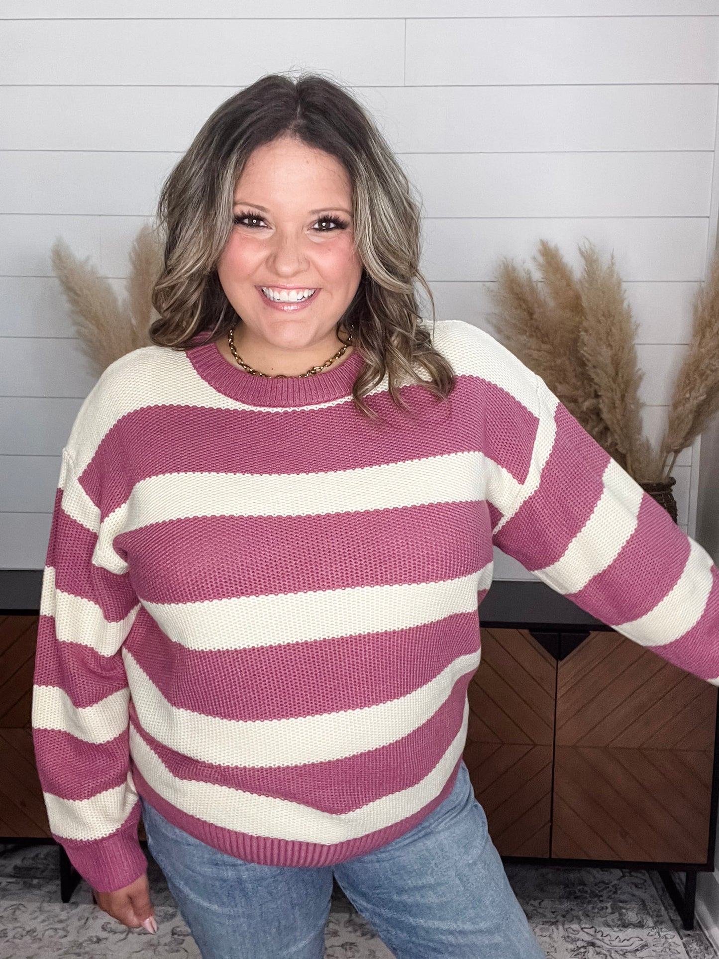 "Ace" Long Sleeve Stripe Sweater