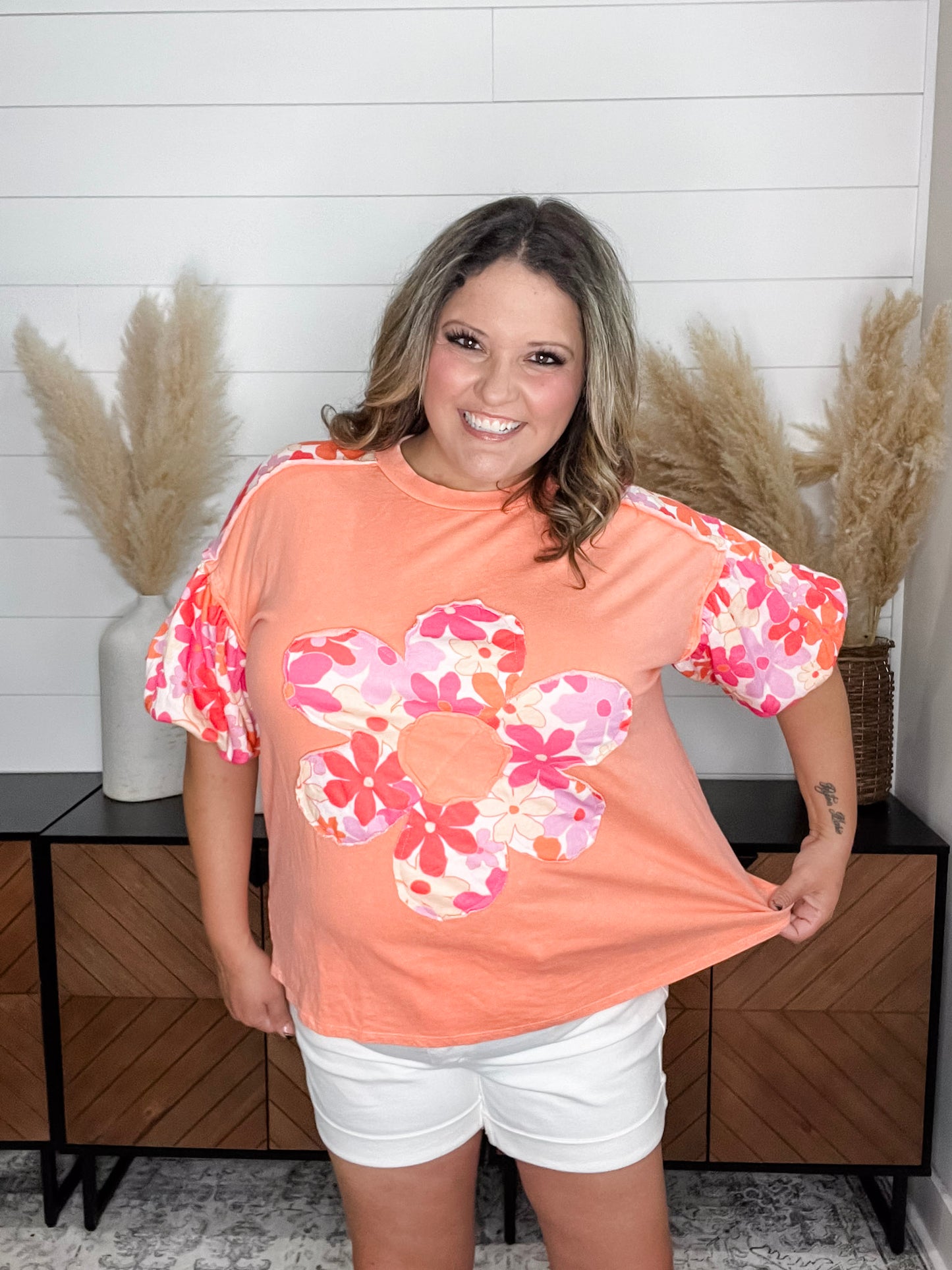 J.Her "Poppin Papaya" Balloon Sleeve
