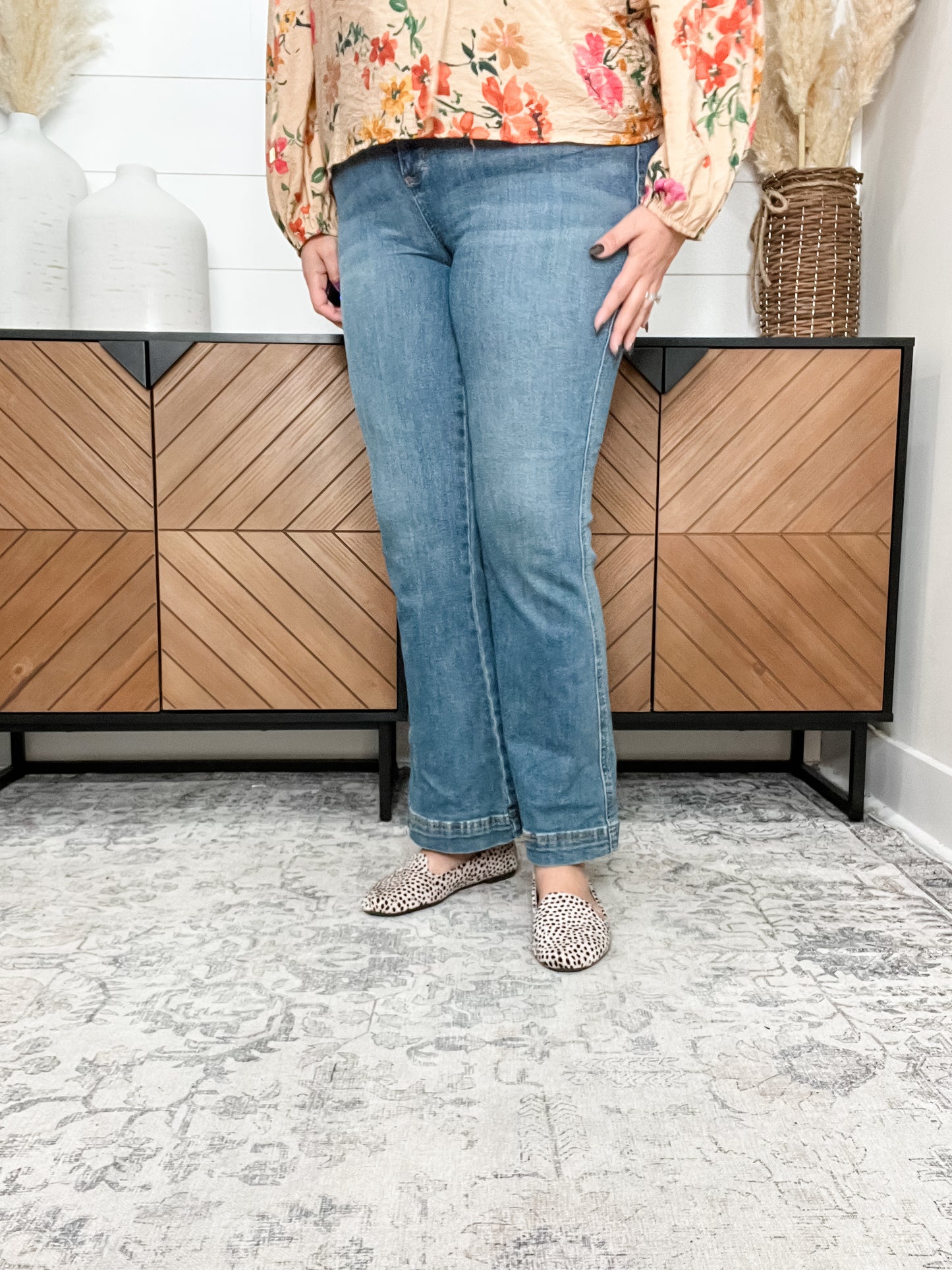 Judy Blue "Finally Found" Petite Double Button Flares