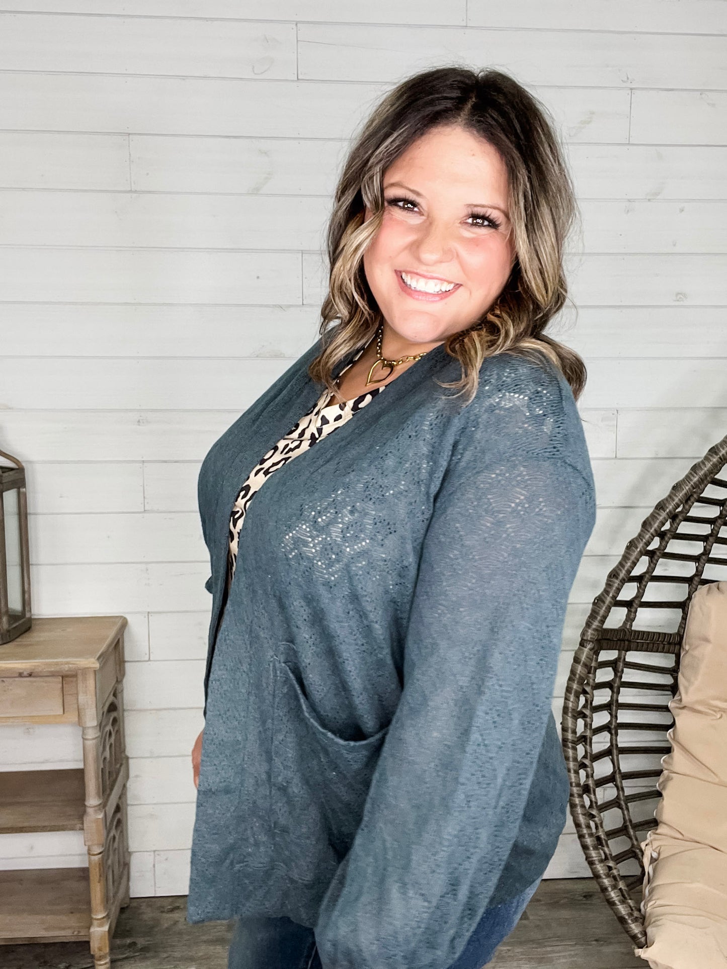 "Step Aside" Balloon Sleeve Cardigan