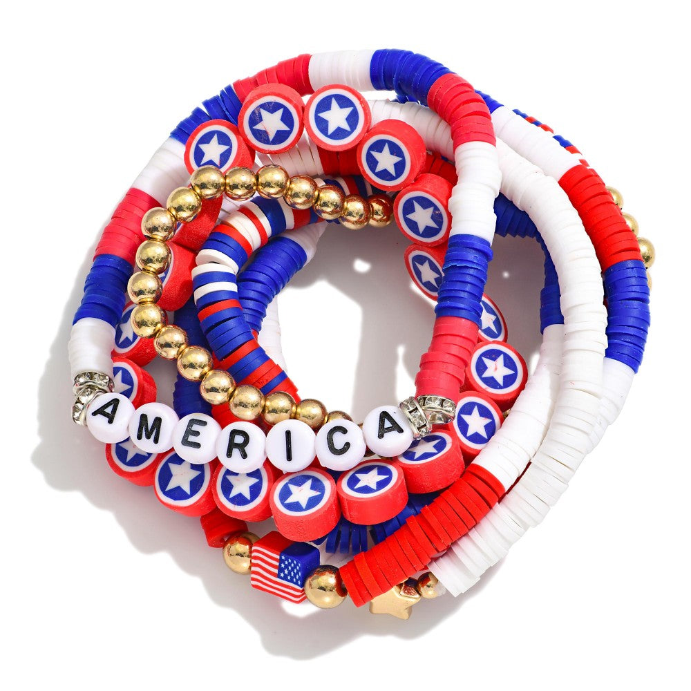 American Flag Themed Stretch Bracelet (America)