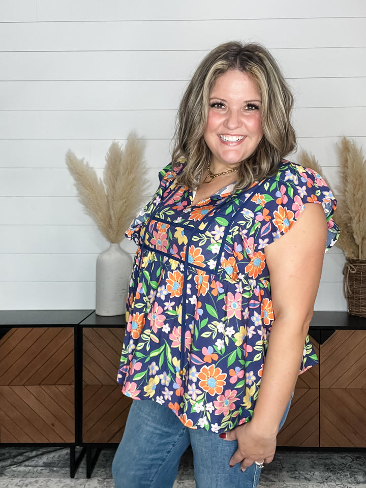 "Beck" Flutter Sleeve with Binding Yoke