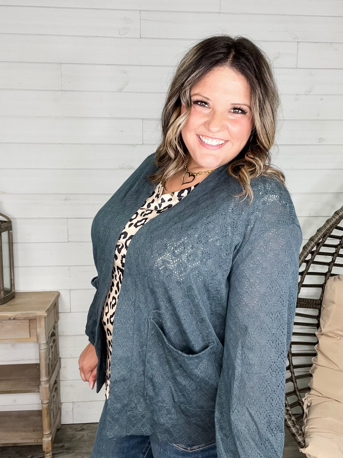 "Step Aside" Balloon Sleeve Cardigan