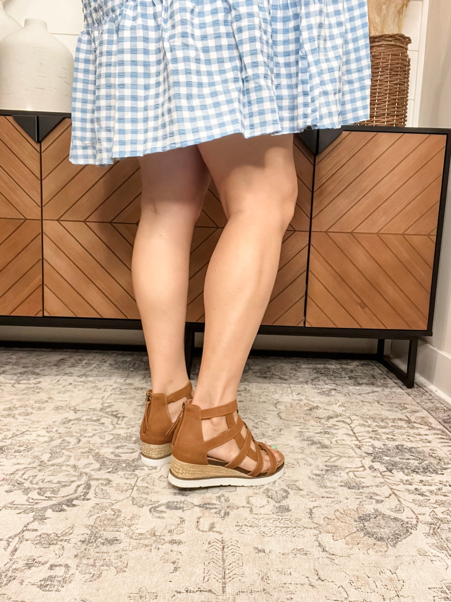 "Caged Animal" By Corkys Gladiator Sandal (Cognac)