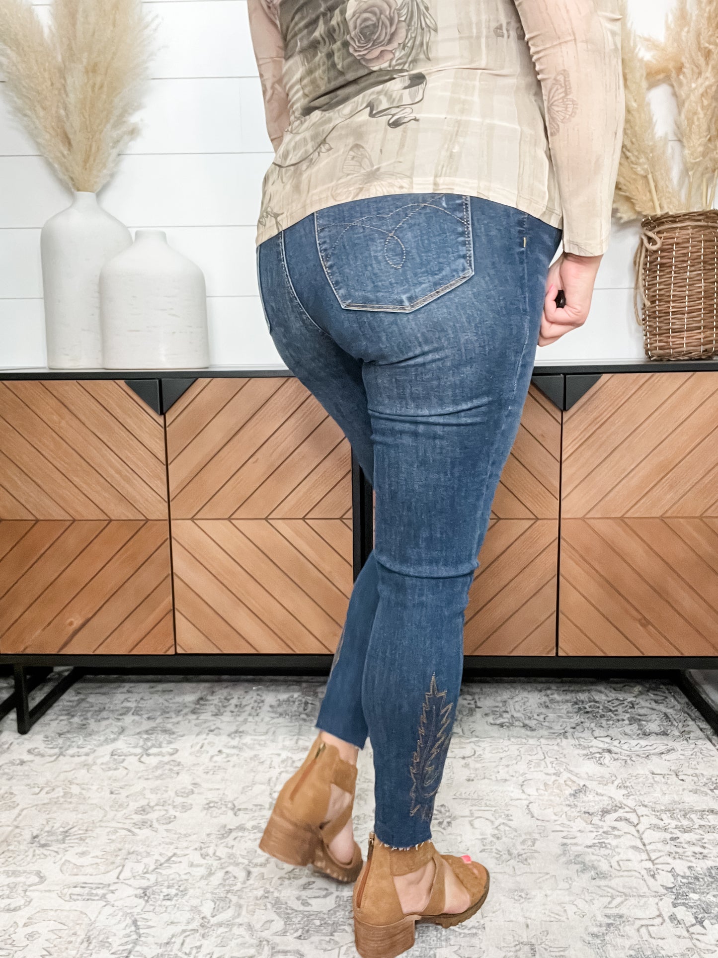 Judy Blue “Country Girl” Embroidered Skinny Jeans