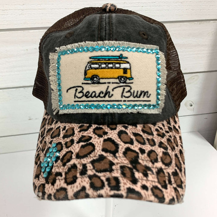 "Beach Bum" Distressed Adjustable Trucker Hat