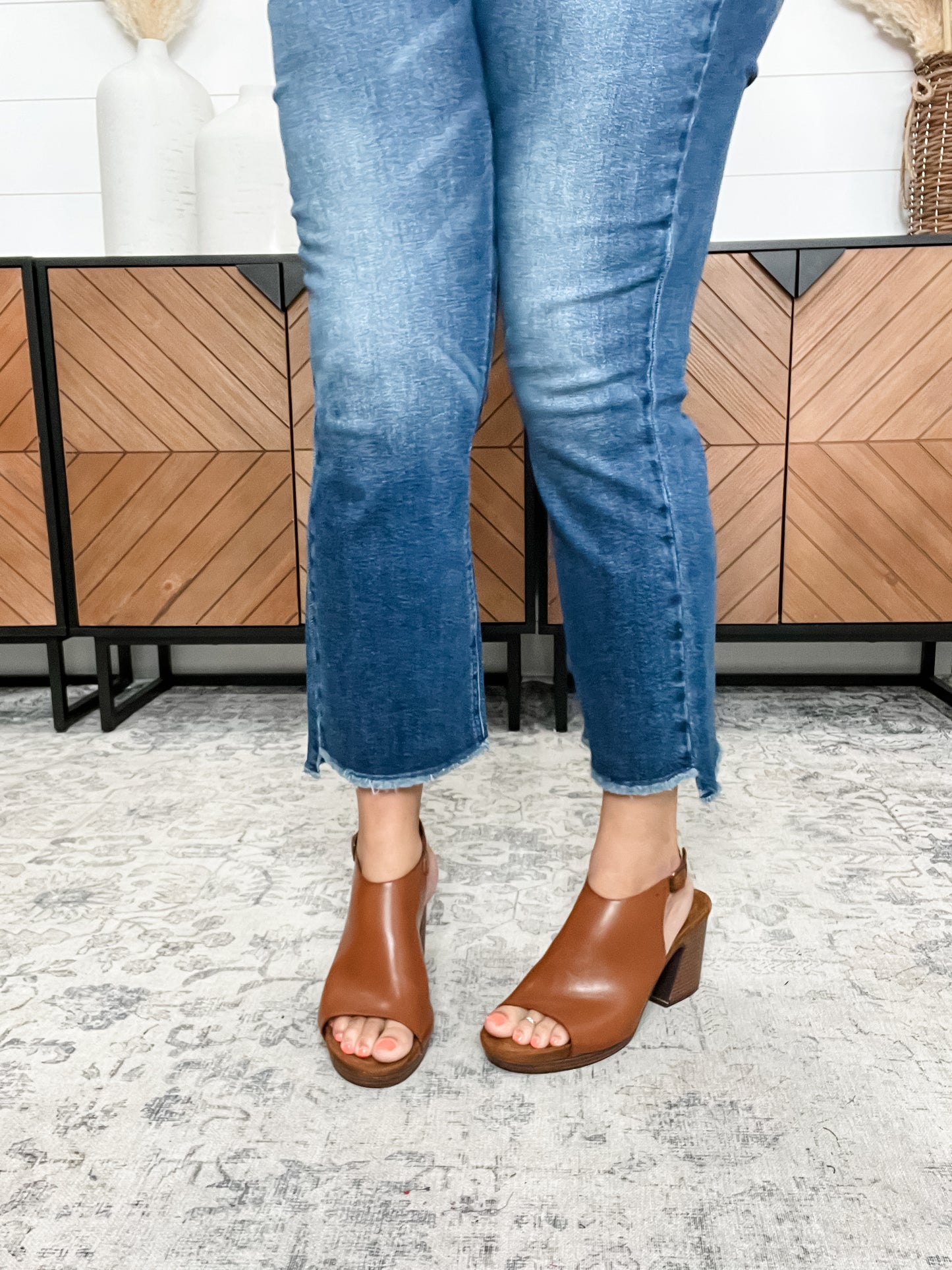 Pierre Dumas "Morgen" Block Heel Sandal (Cognac)