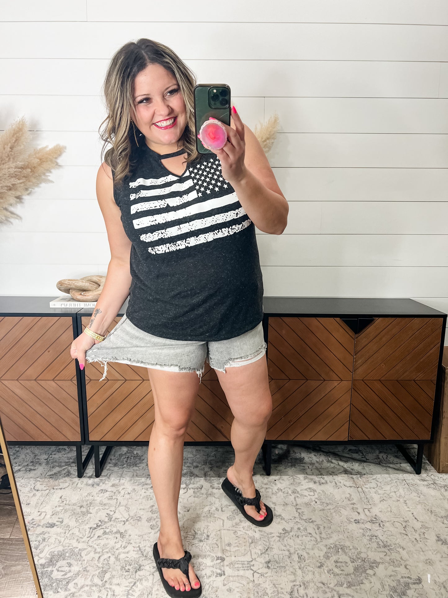 Judy Blue "Bright Grey Skies" Grey Shorts