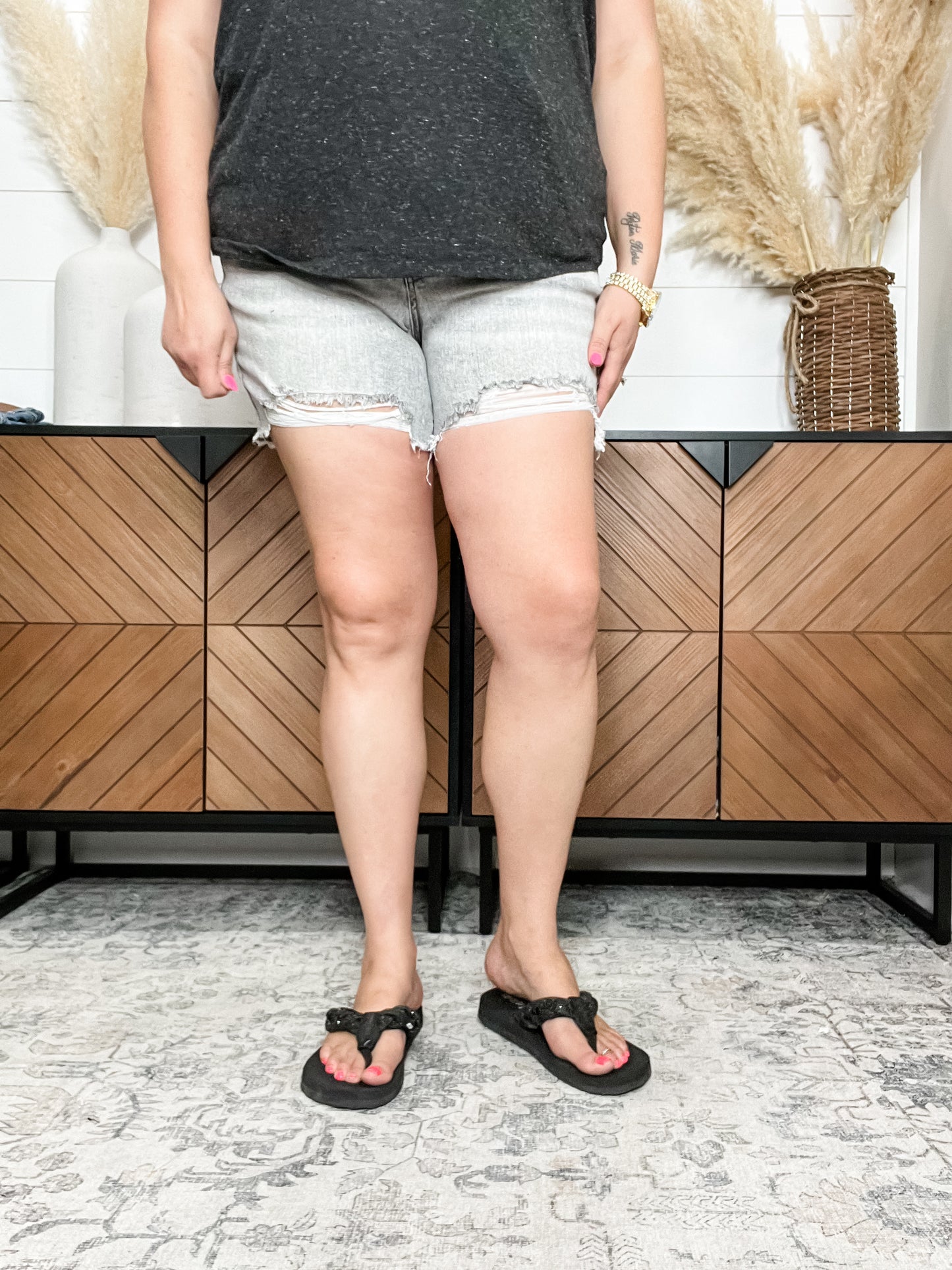 Judy Blue "Bright Grey Skies" Grey Shorts
