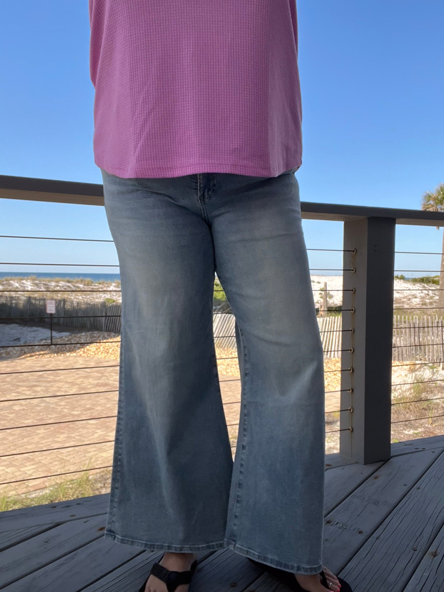 Mica Denim Retro Wide Leg Palazzo Pants